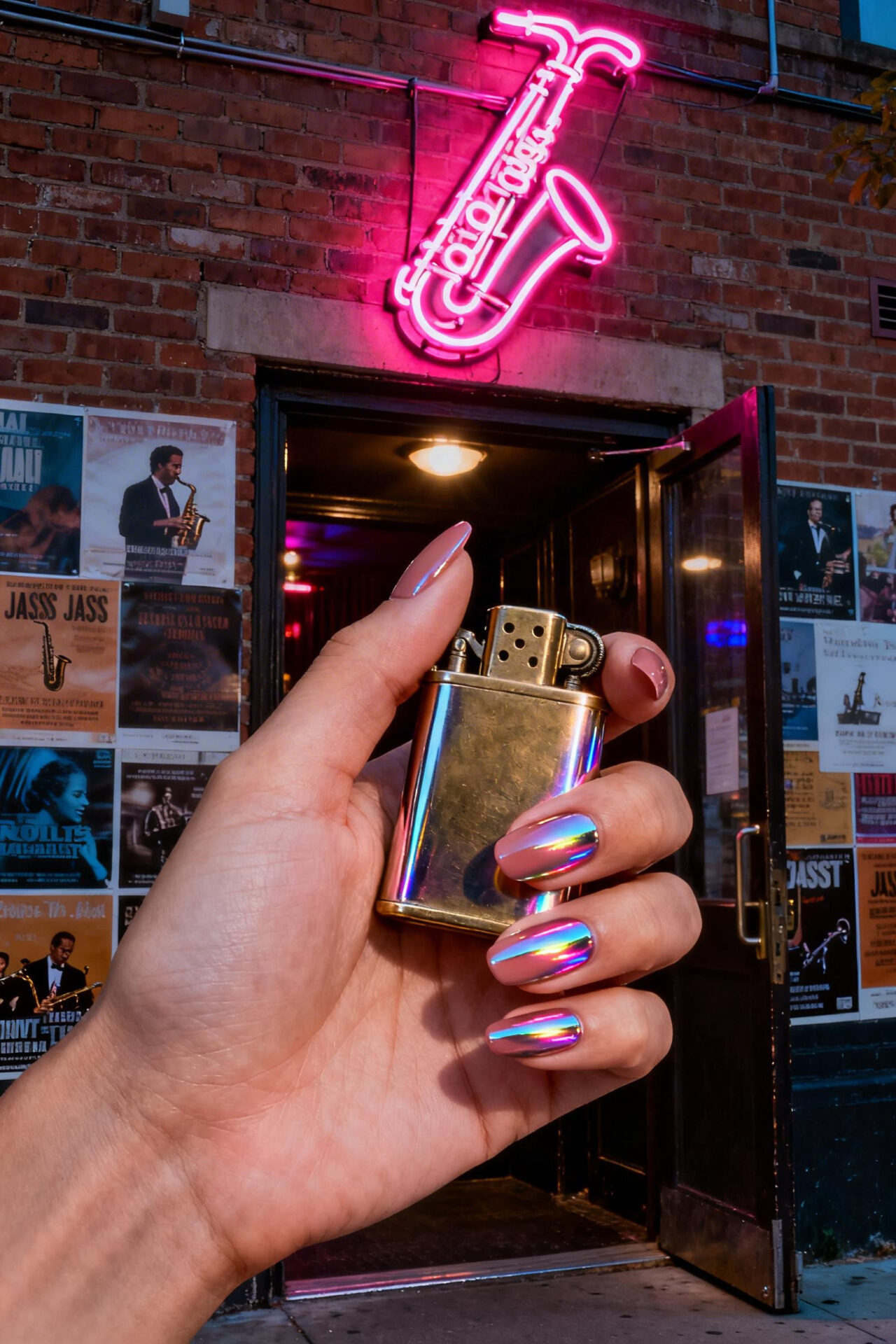 Pastel pink almond nails