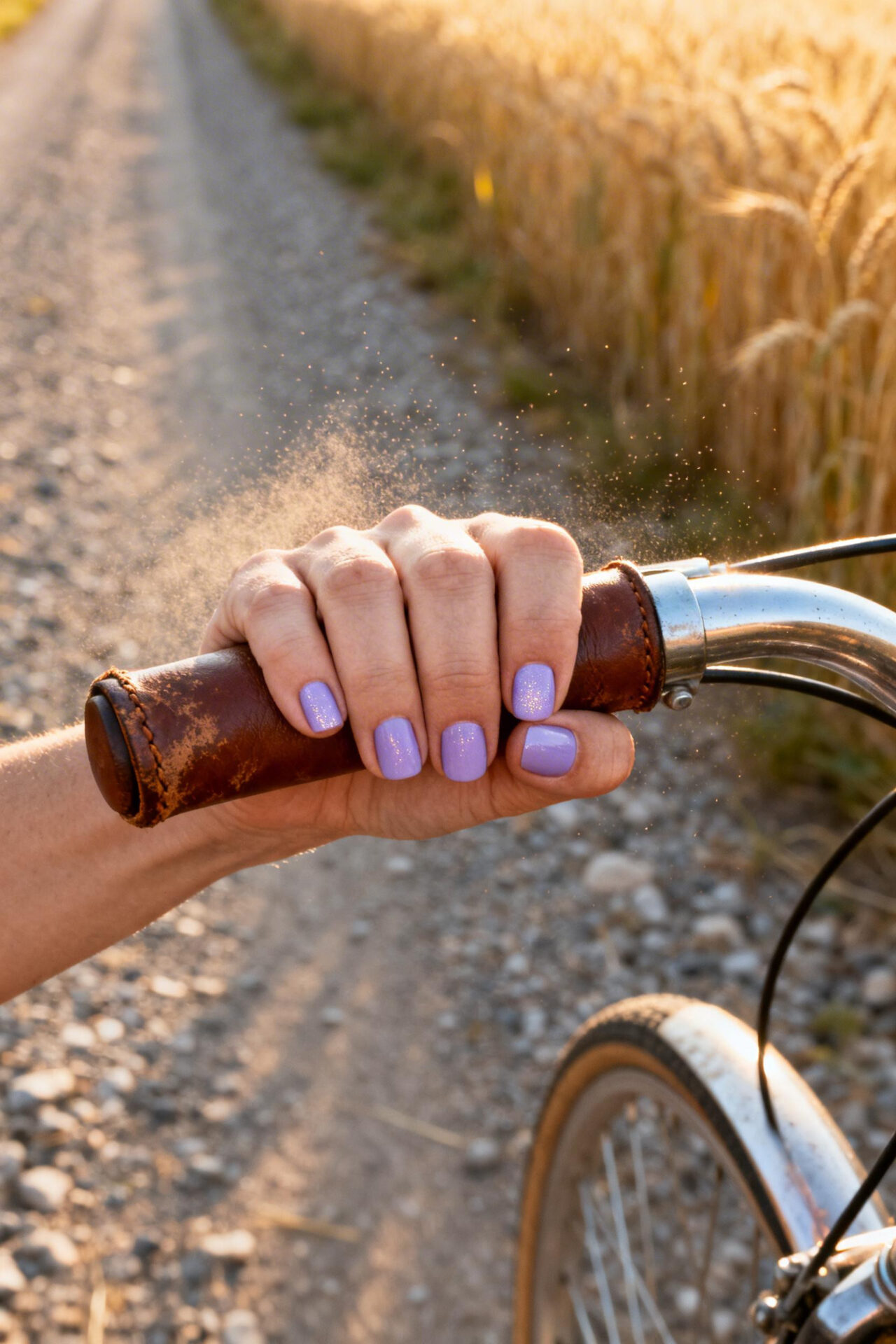 Milky pink nails with design