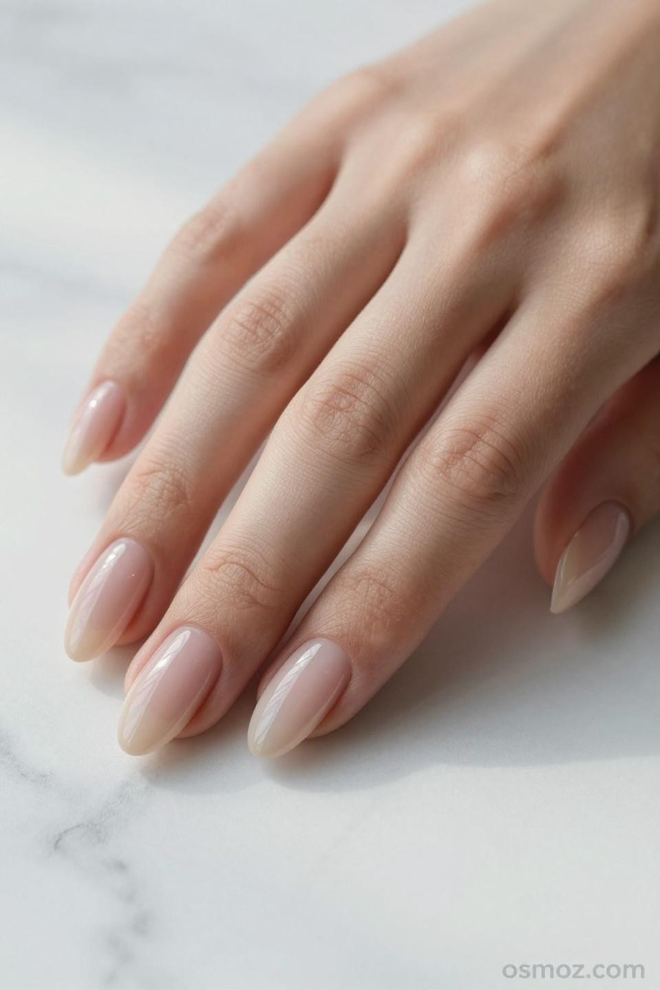 Nude Almond Nails warm beige