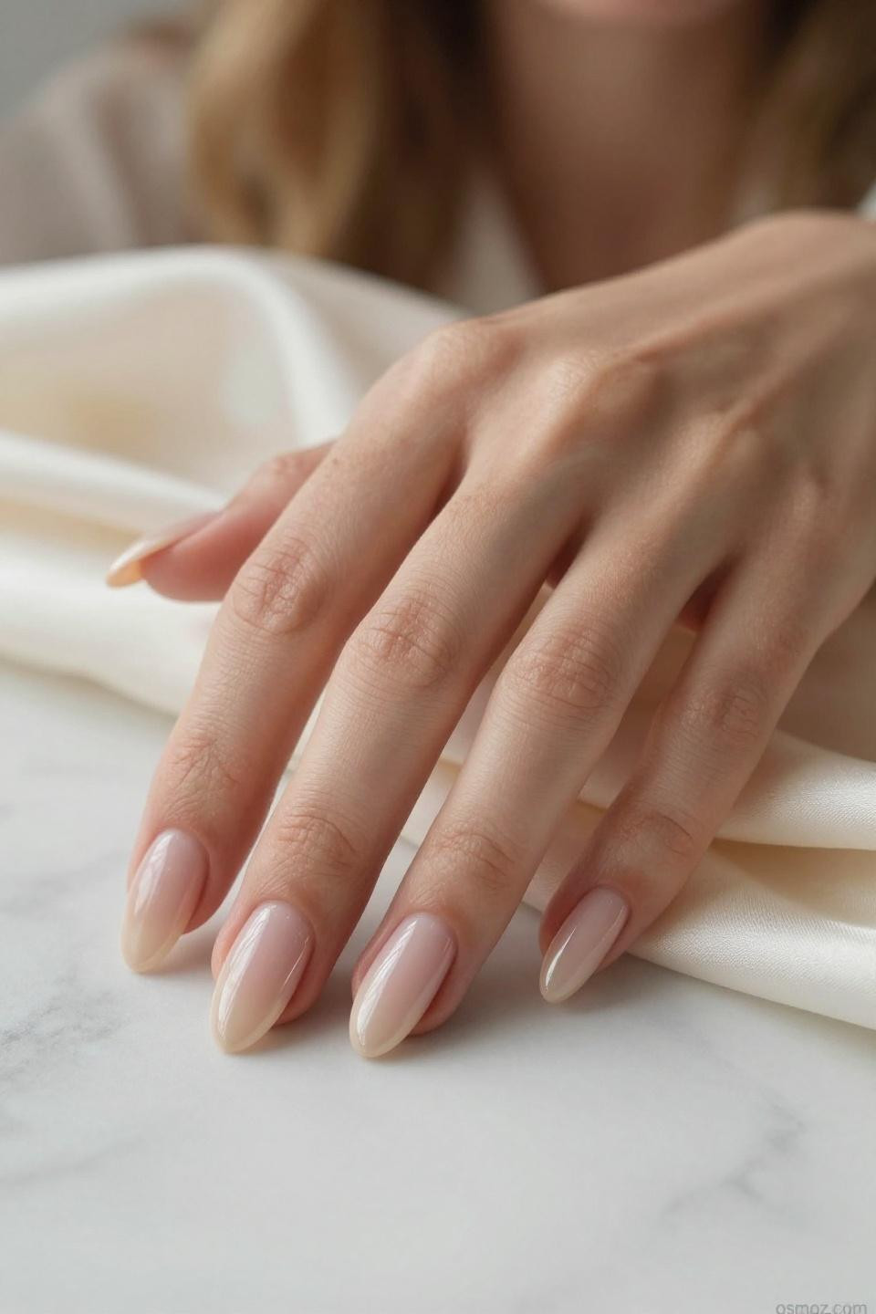 Nude Almond Nails creamy finish