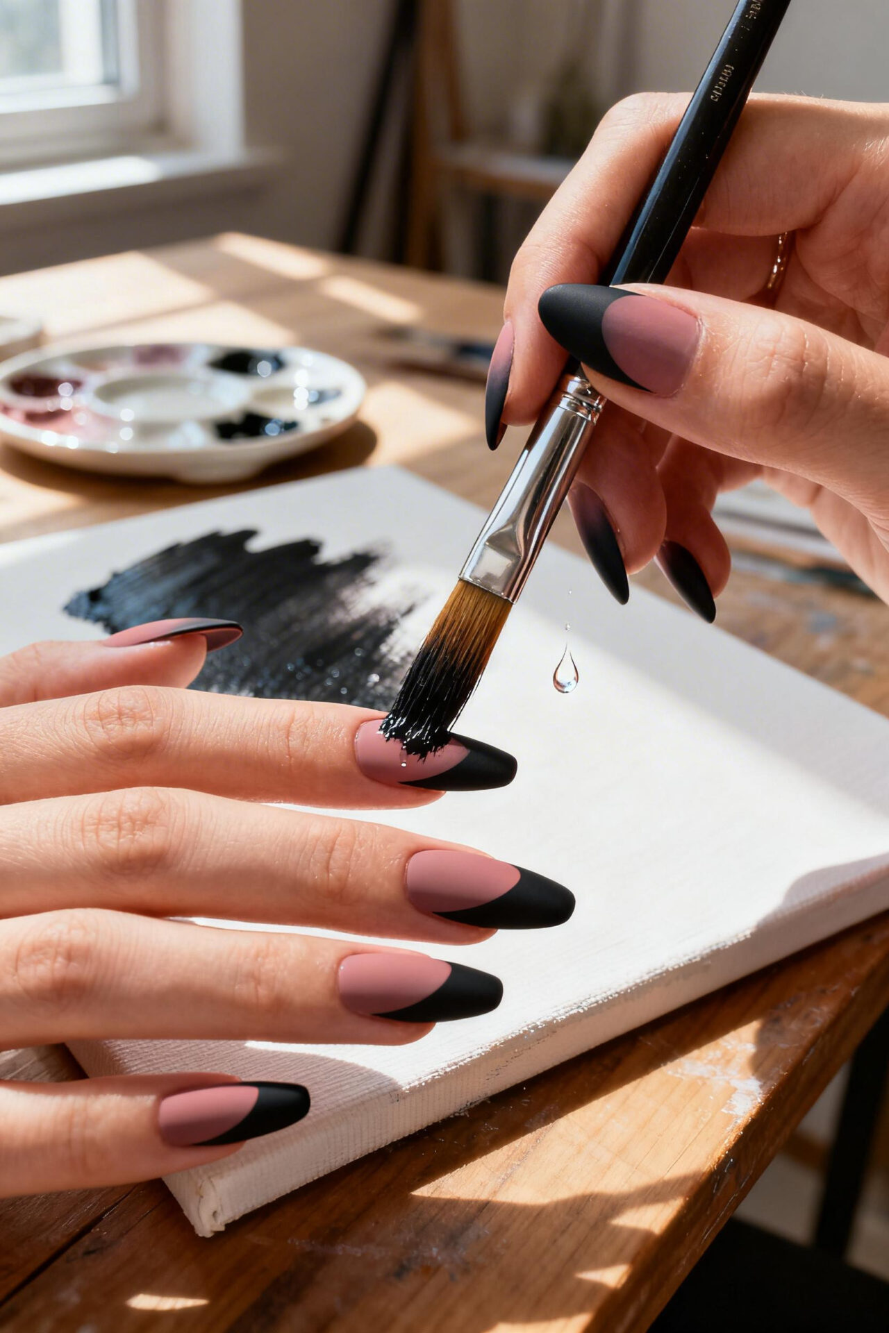 Cute Cat Eye Nails - dusty rose coffin