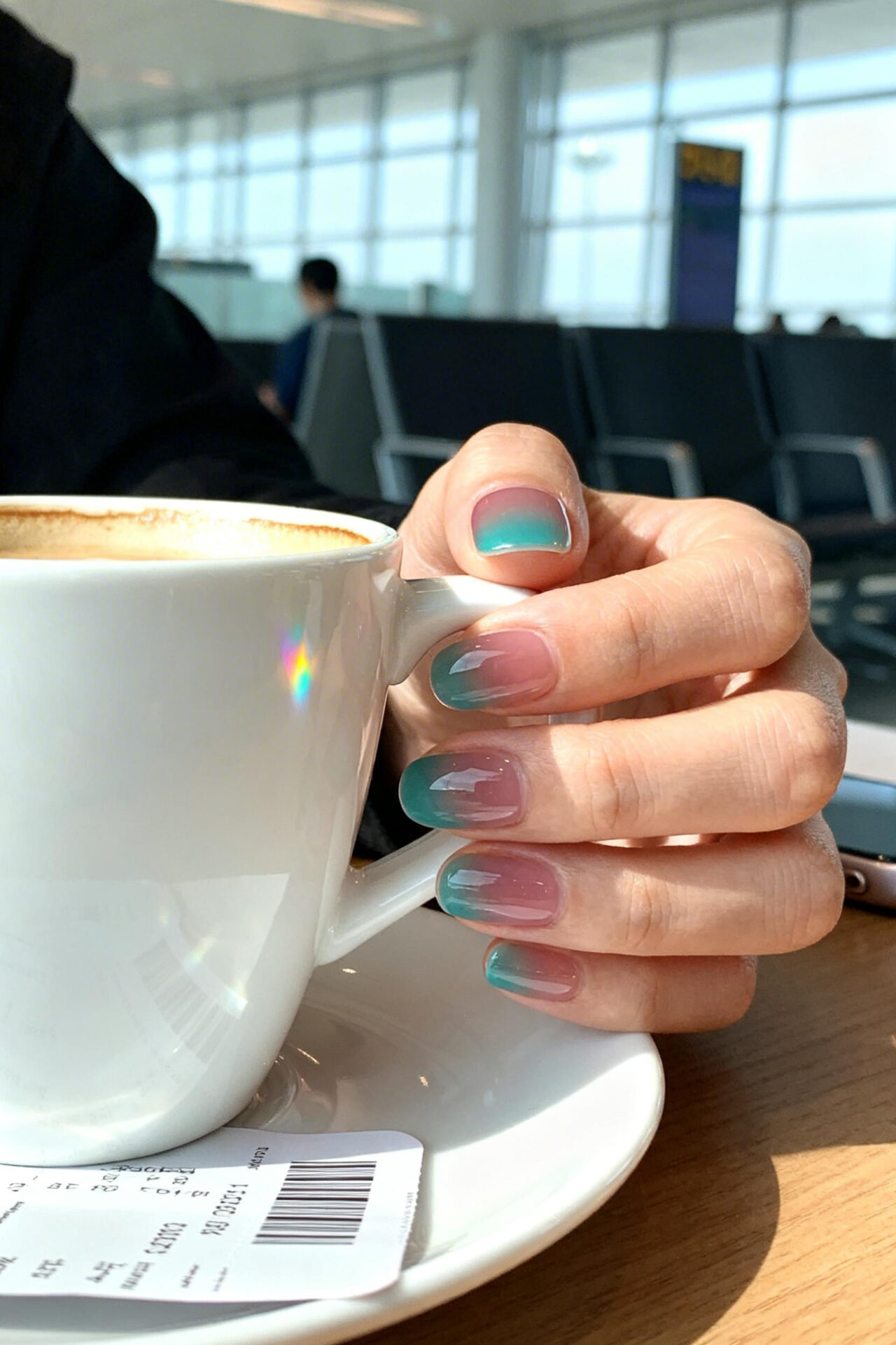 Cateyes Nails French Tip - teal rose jelly