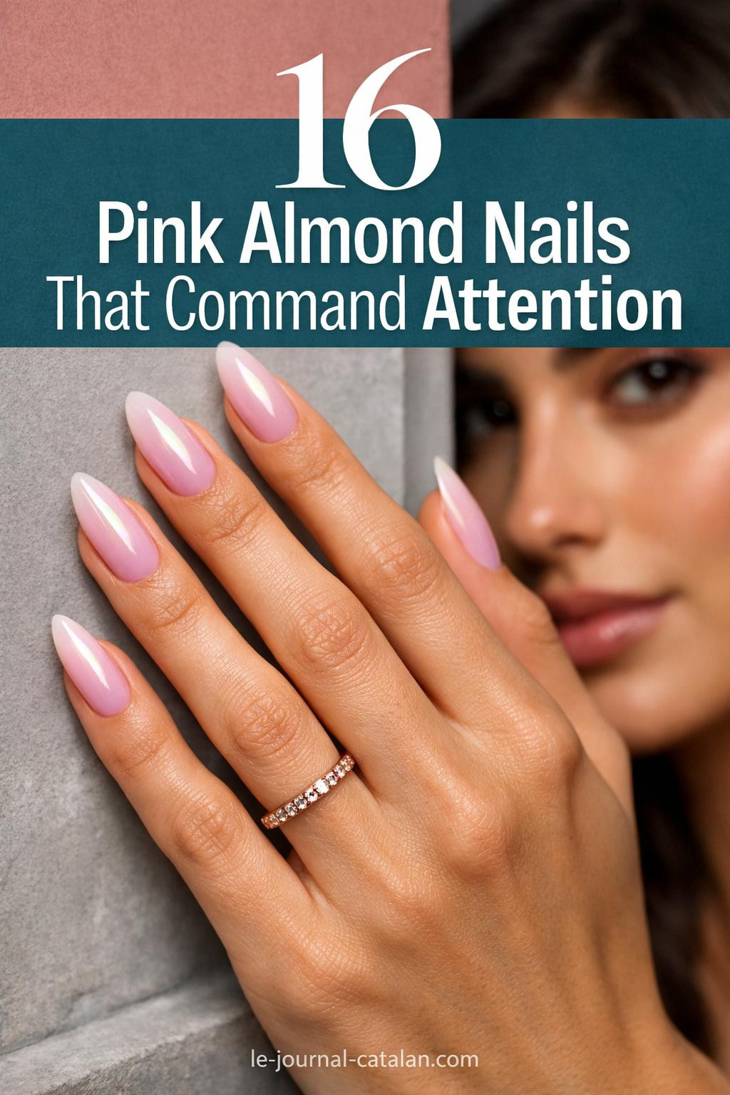 Ethereal iridescent manicure on almond-shaped nails with milky base and aurora shimmer gradient effect