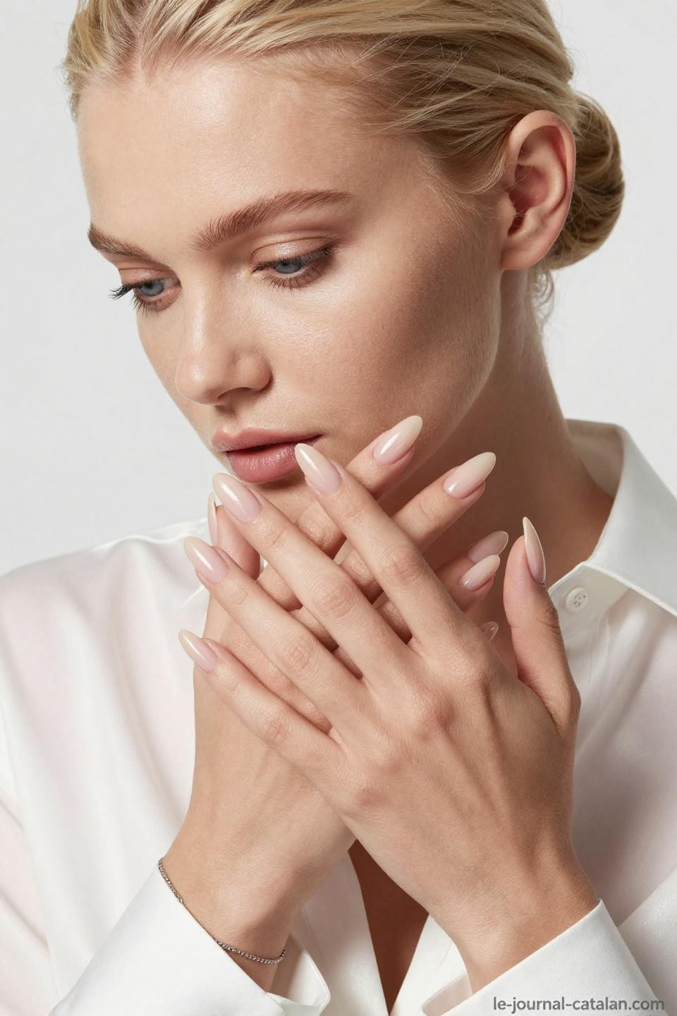 Almond Nails Ideas featuring classic nude beige with professional salon finish