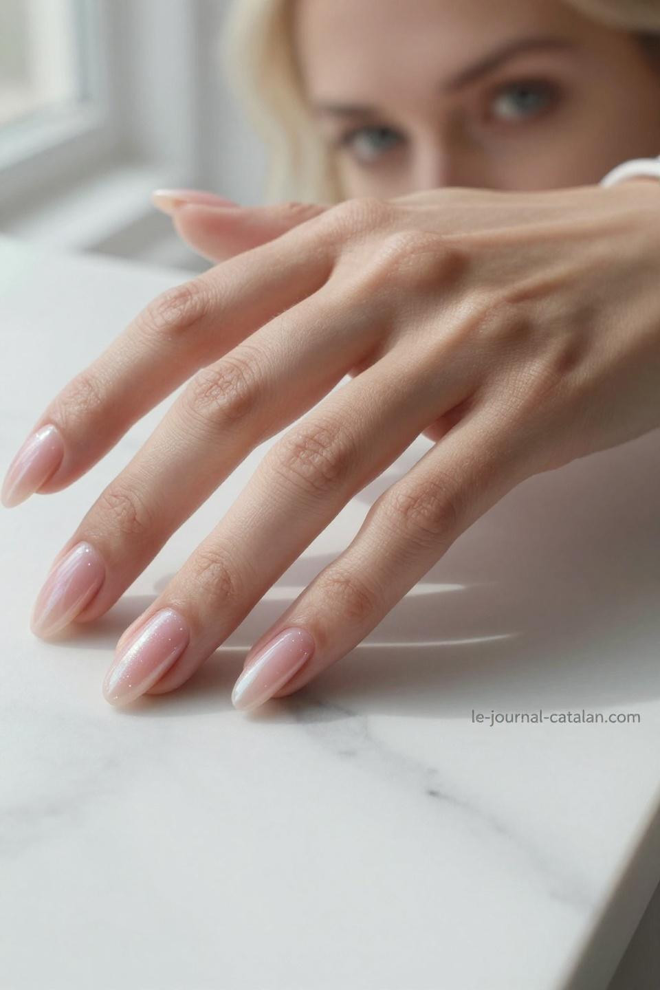 Almond Nails Trendy - pearl shimmer finish