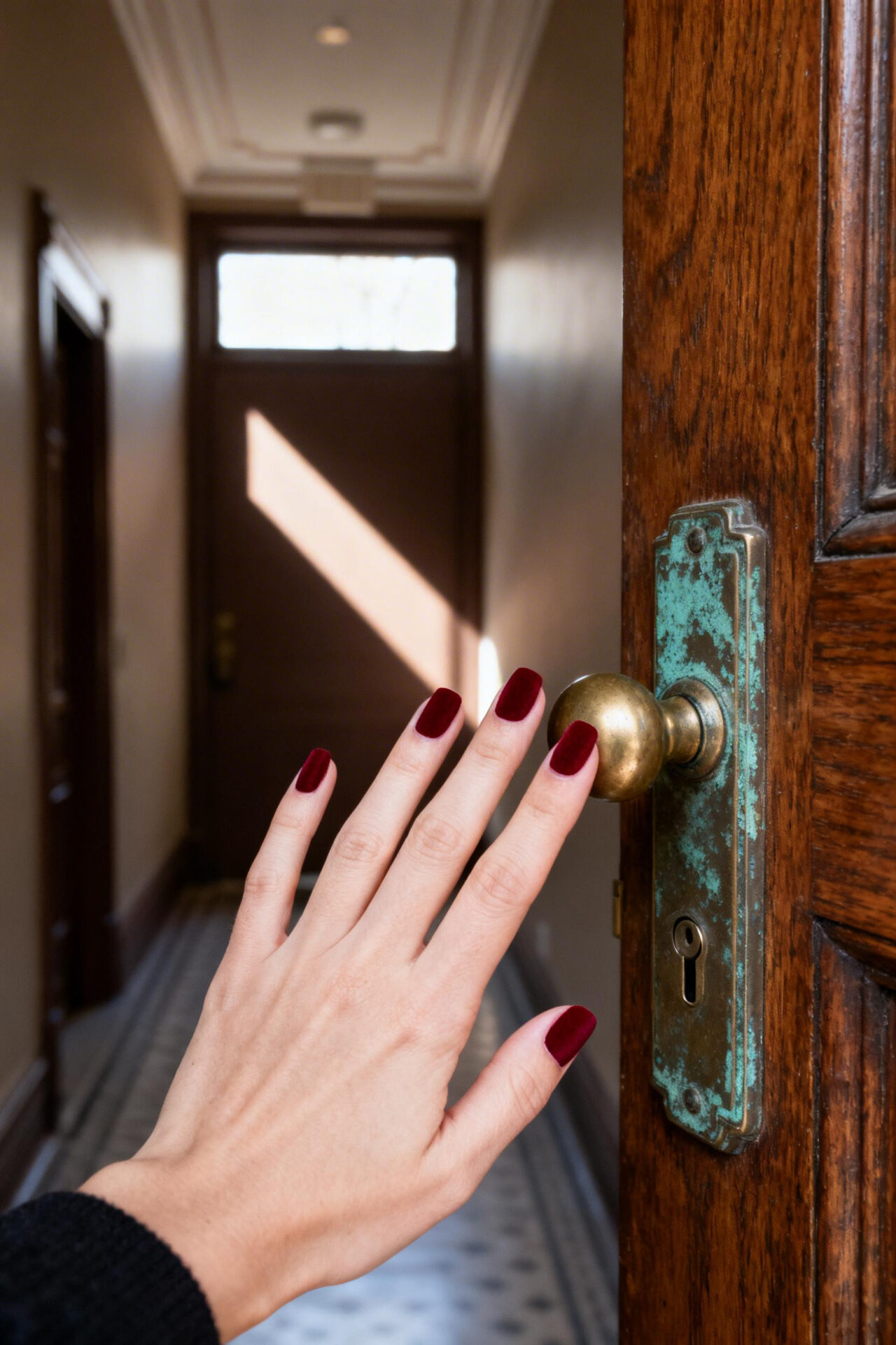 Red Glass Nails - velvet crimson