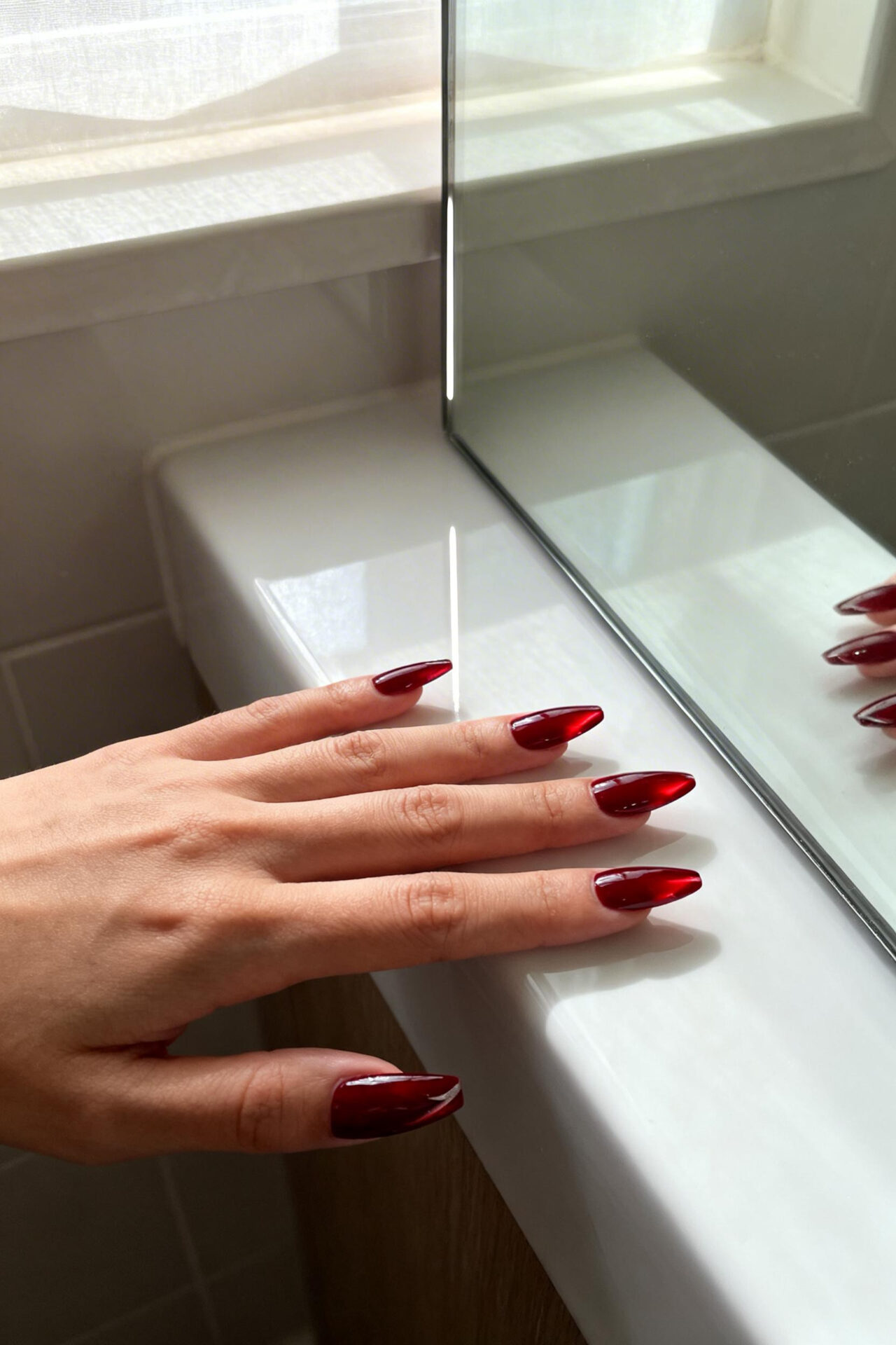 Nail Inspo - blood red coffin