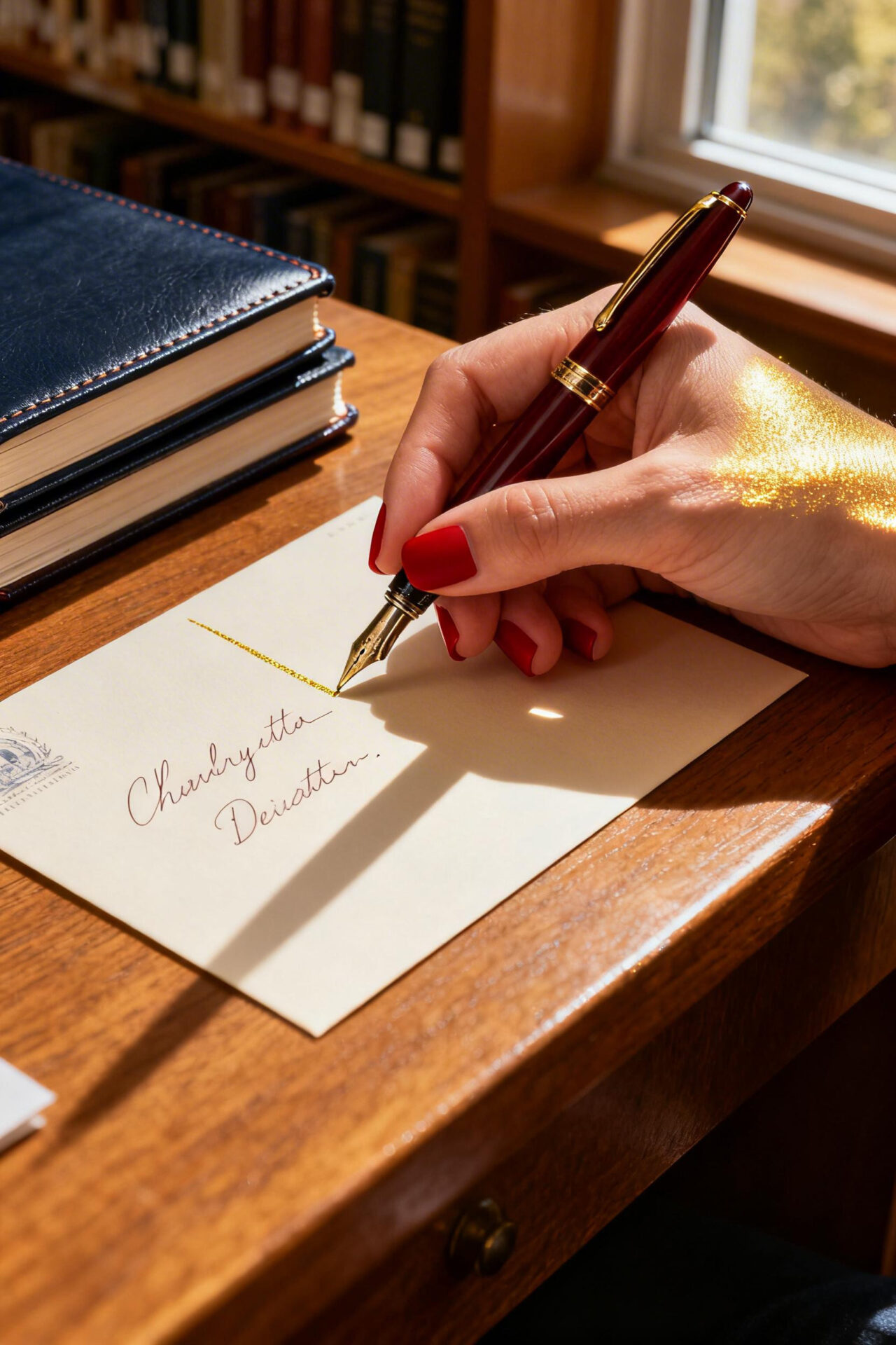 Red Square Nails - cherry elegant