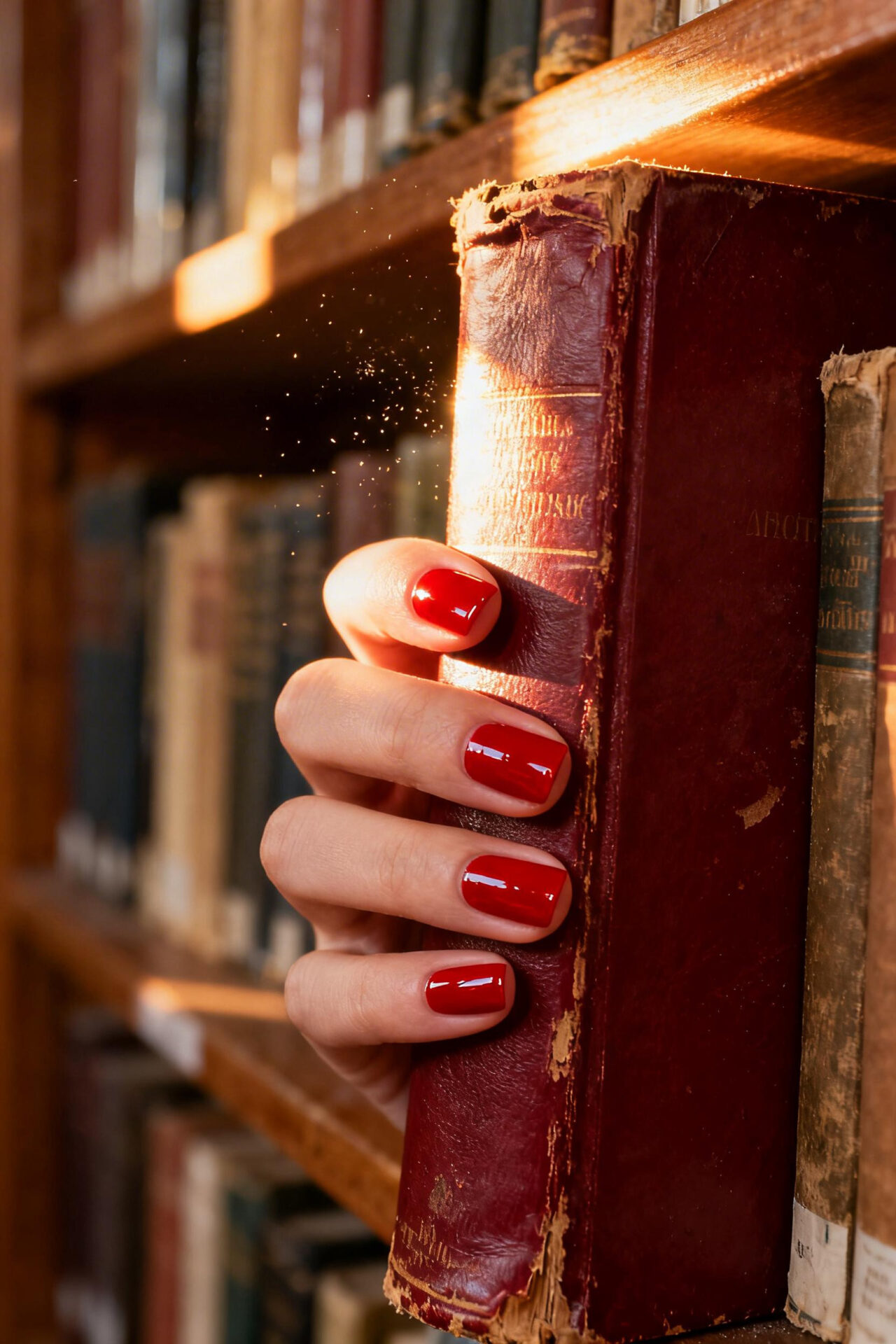 Red Square Nails - elegant cherry manicure