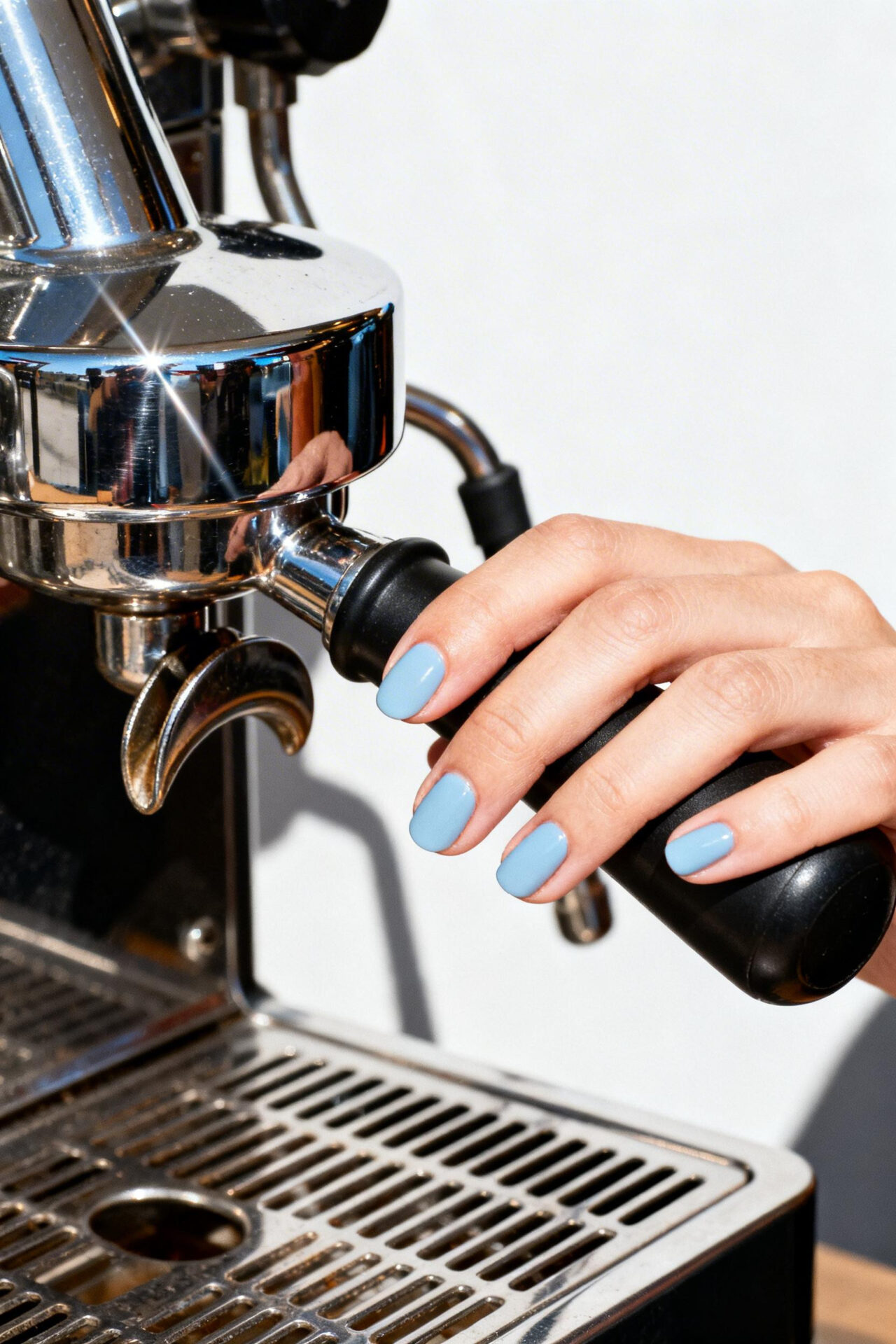 Short Nail Designs - pastel blue matte