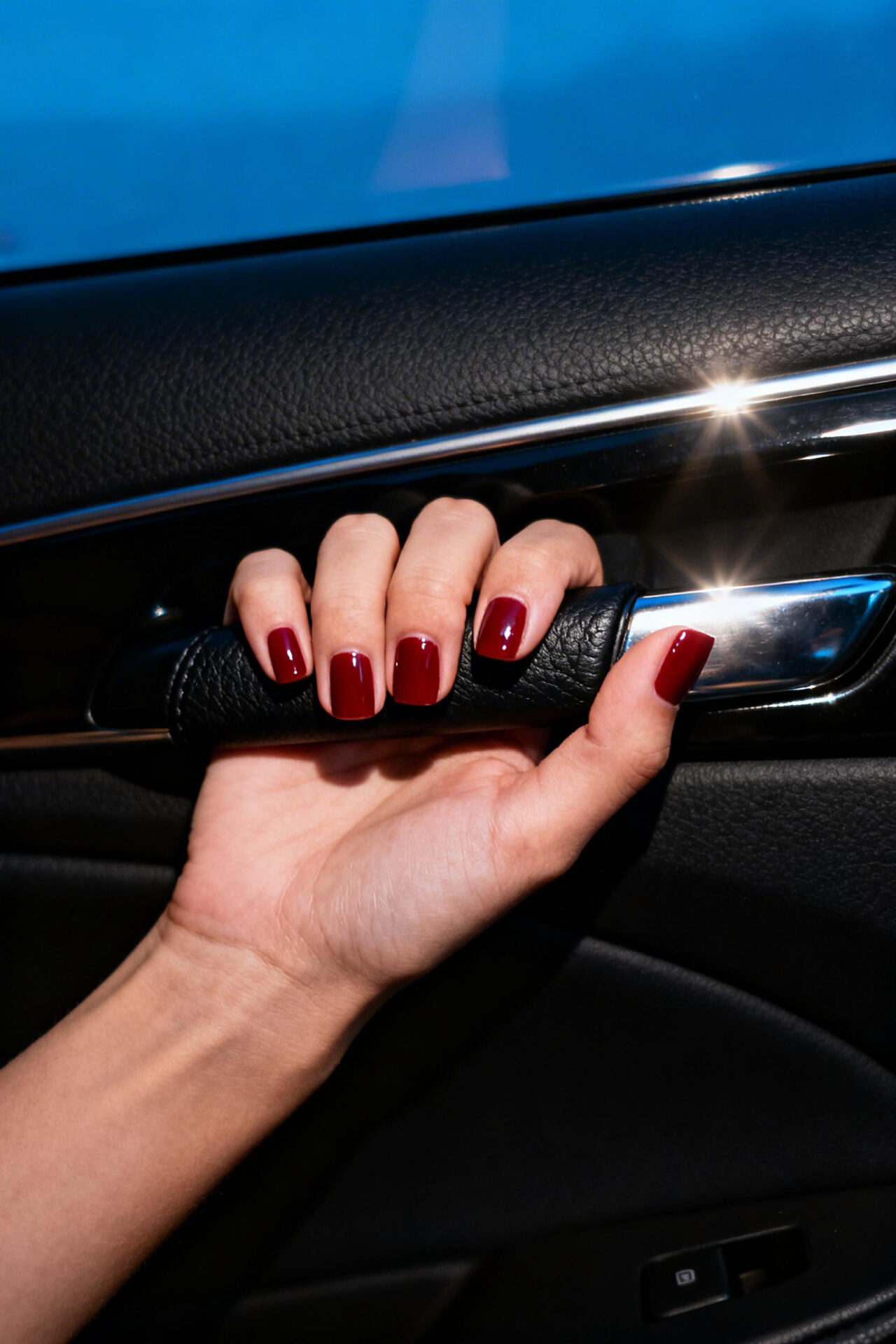 Square Nails Ideas - cherry red gloss