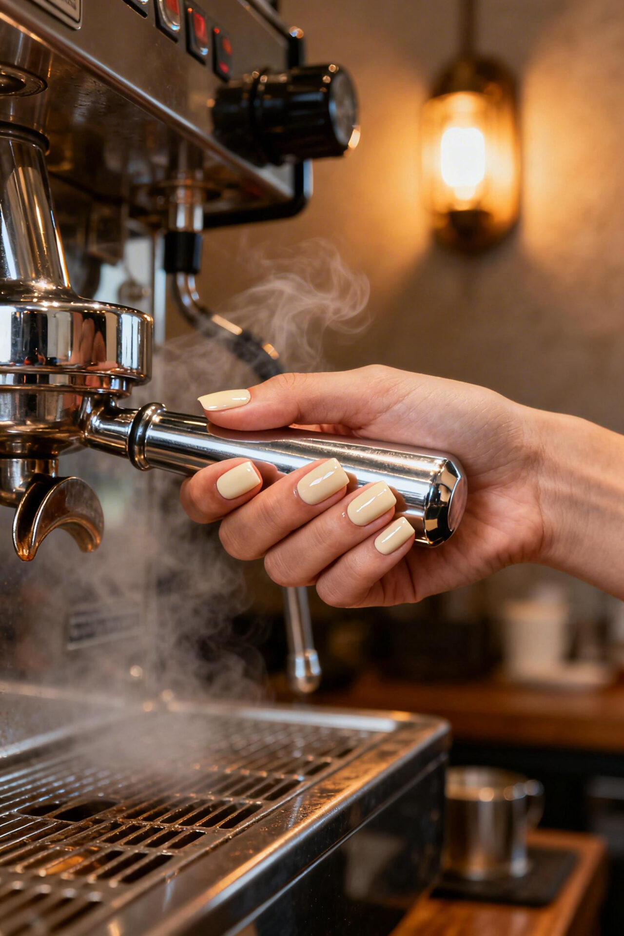 Short Acrylic Nails Designs - cream gloss