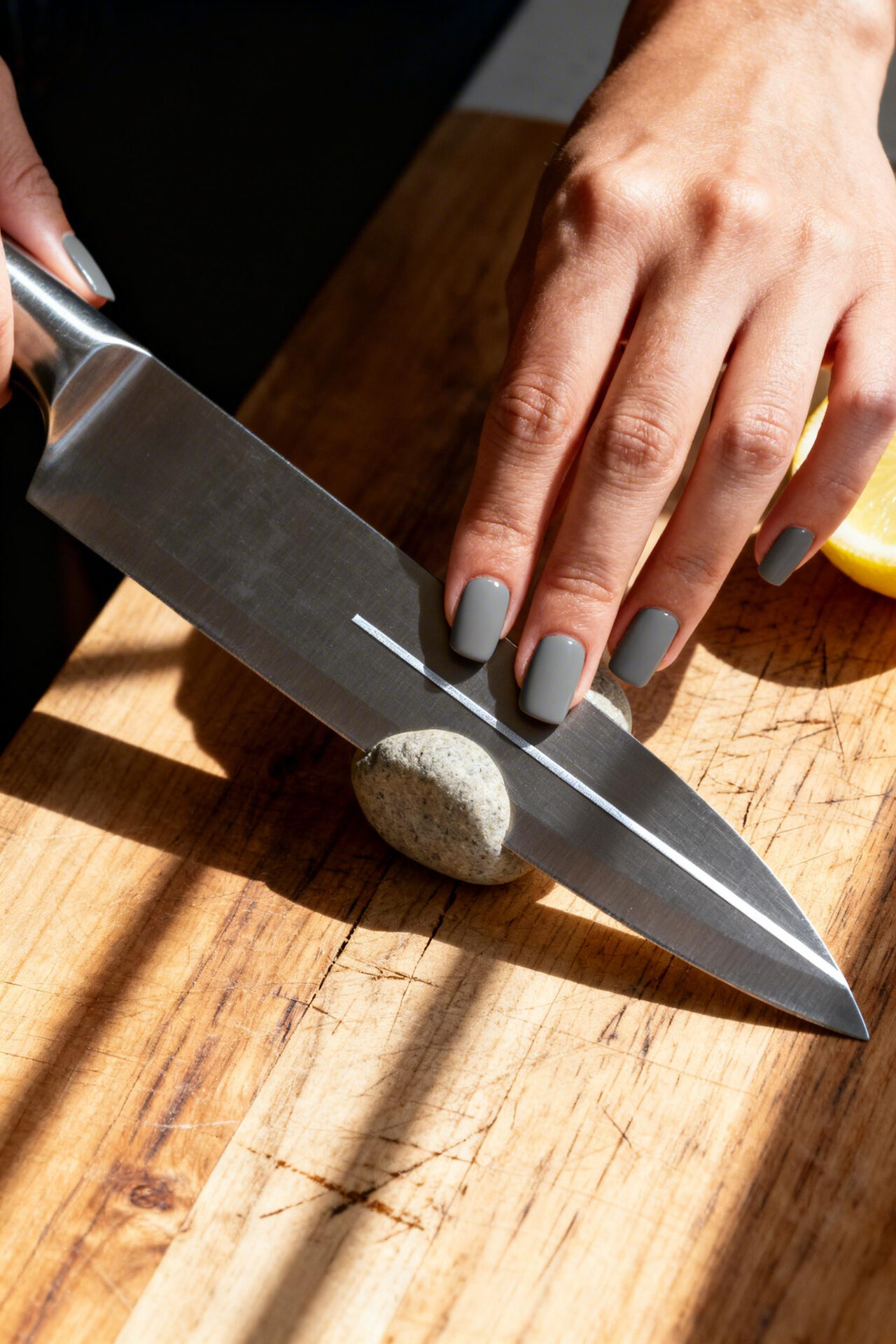 Short Acrylic Nails Designs - grey matte