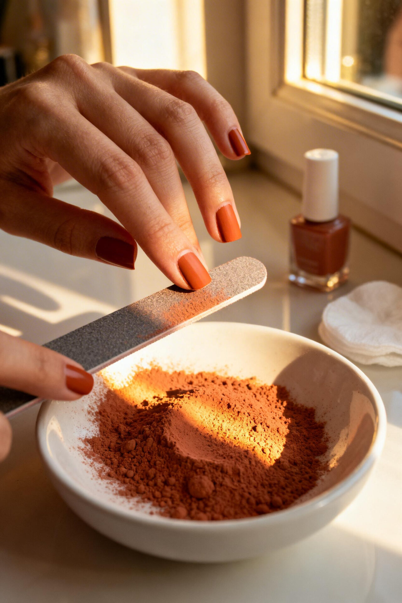 Simple Nail Designs - terracotta matte