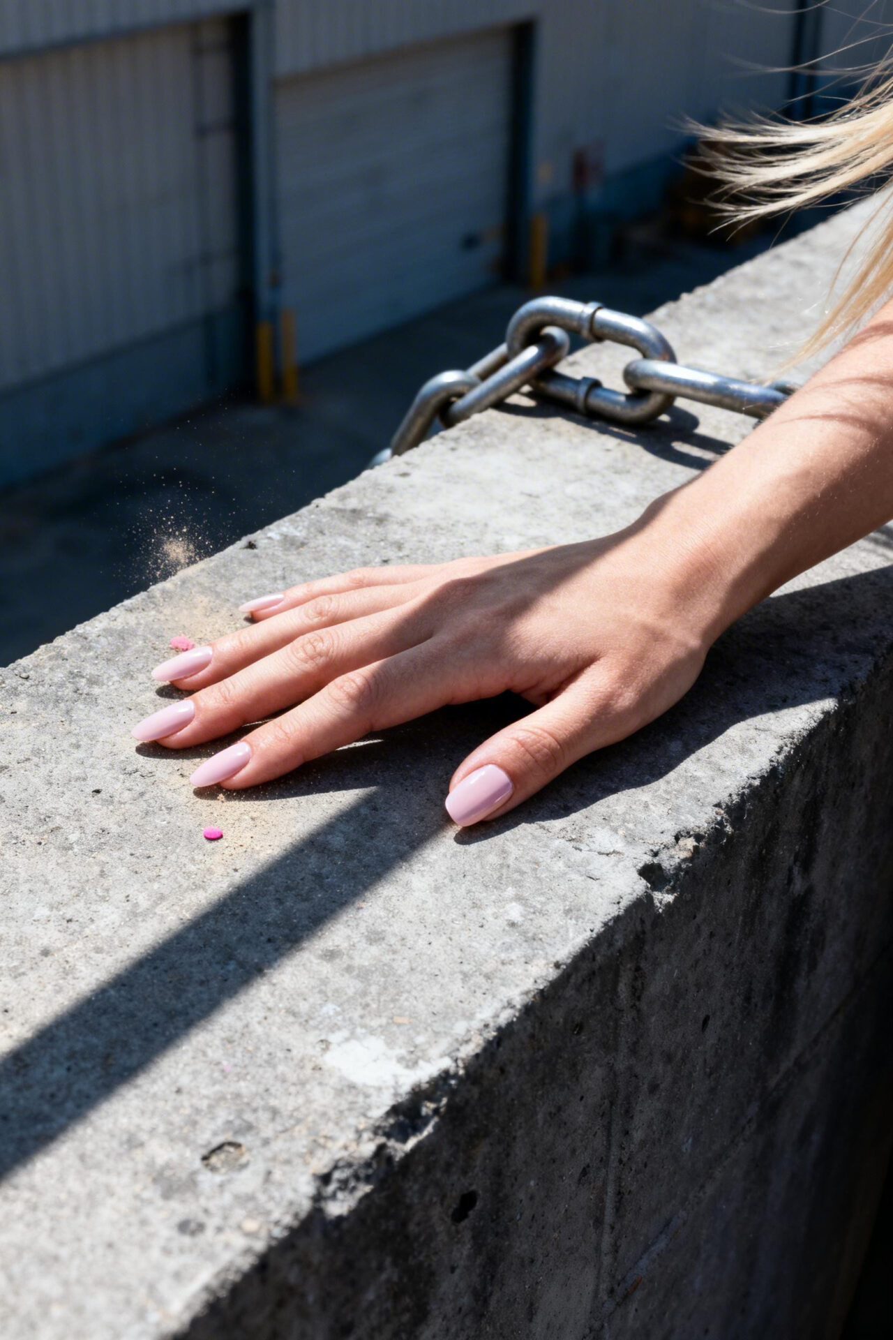 Simple Almond Nails - ballet slipper design