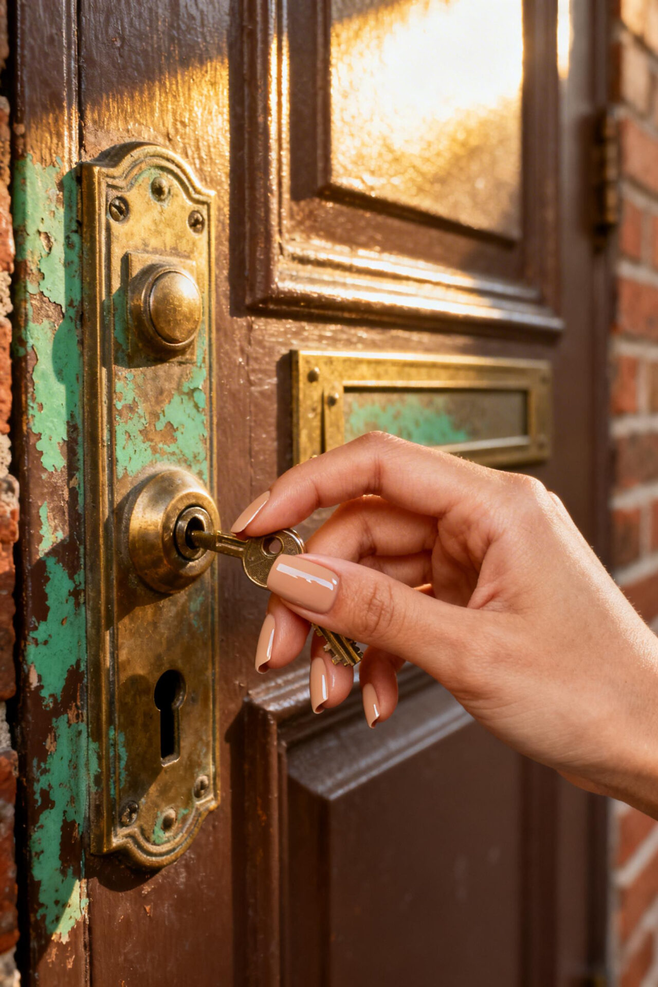 Square Nails - elegant beige acrylic