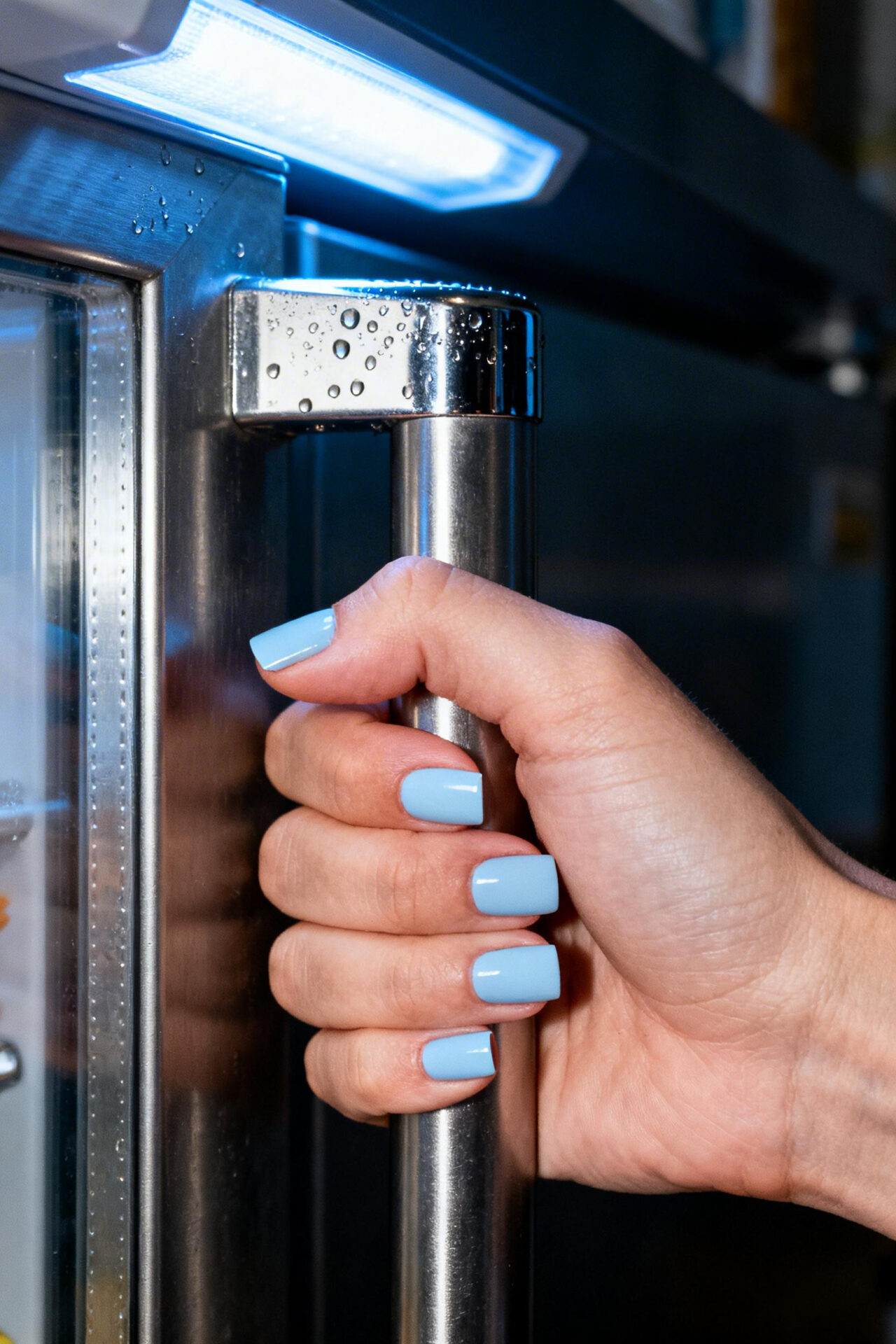 Short Nail Designs - icy pastel blue matte