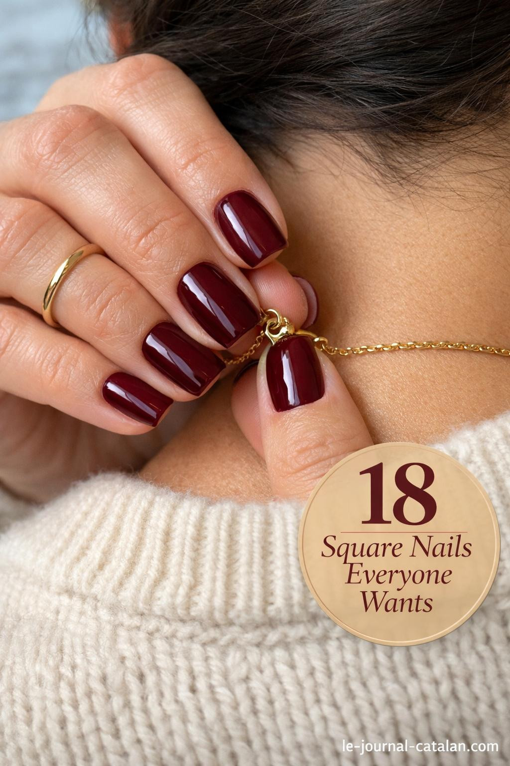 Elegant nail design featuring crisp geometric edges with polished finish and clean lines on structured square tips