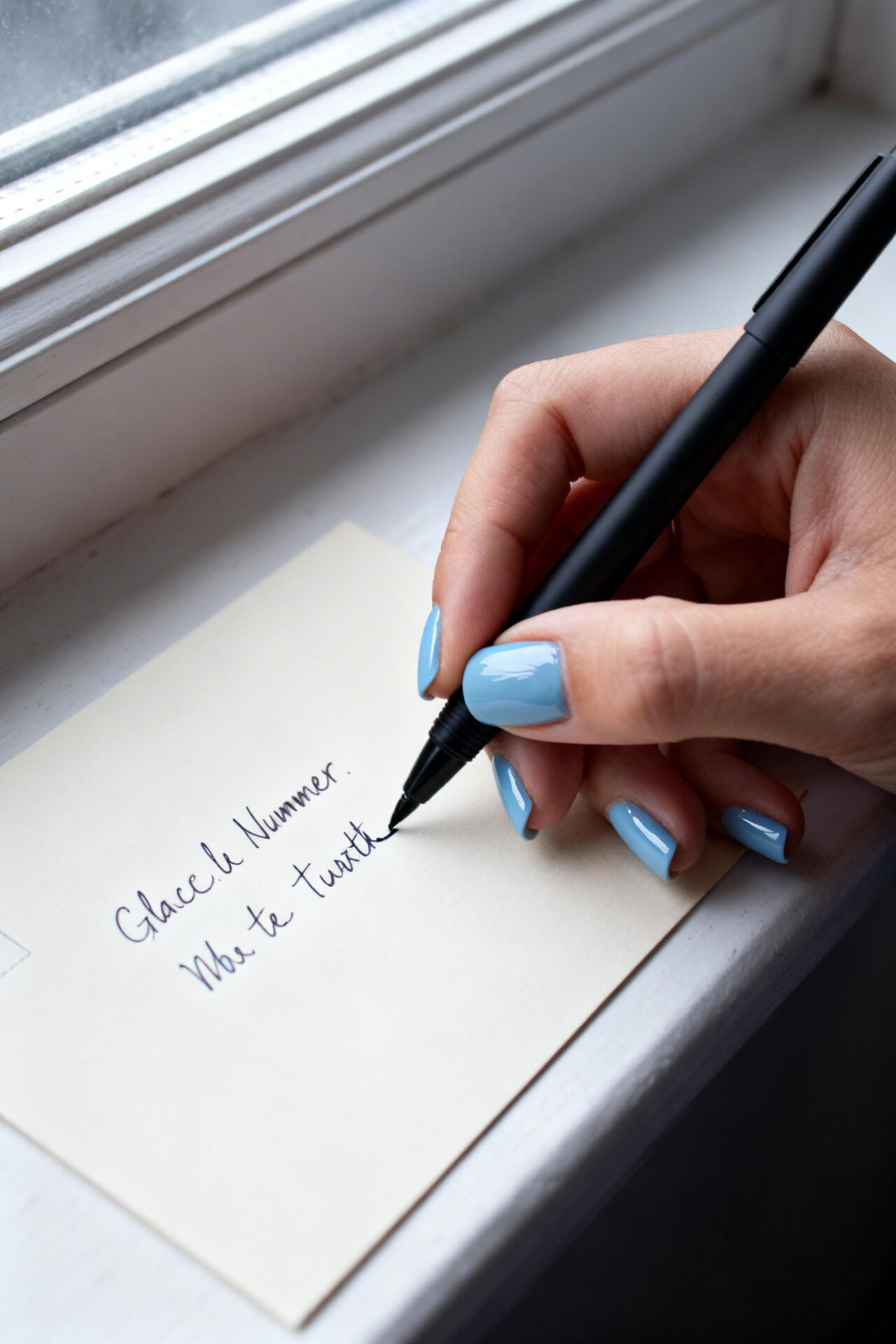 Square Summer Nails - Glacier blue short gloss