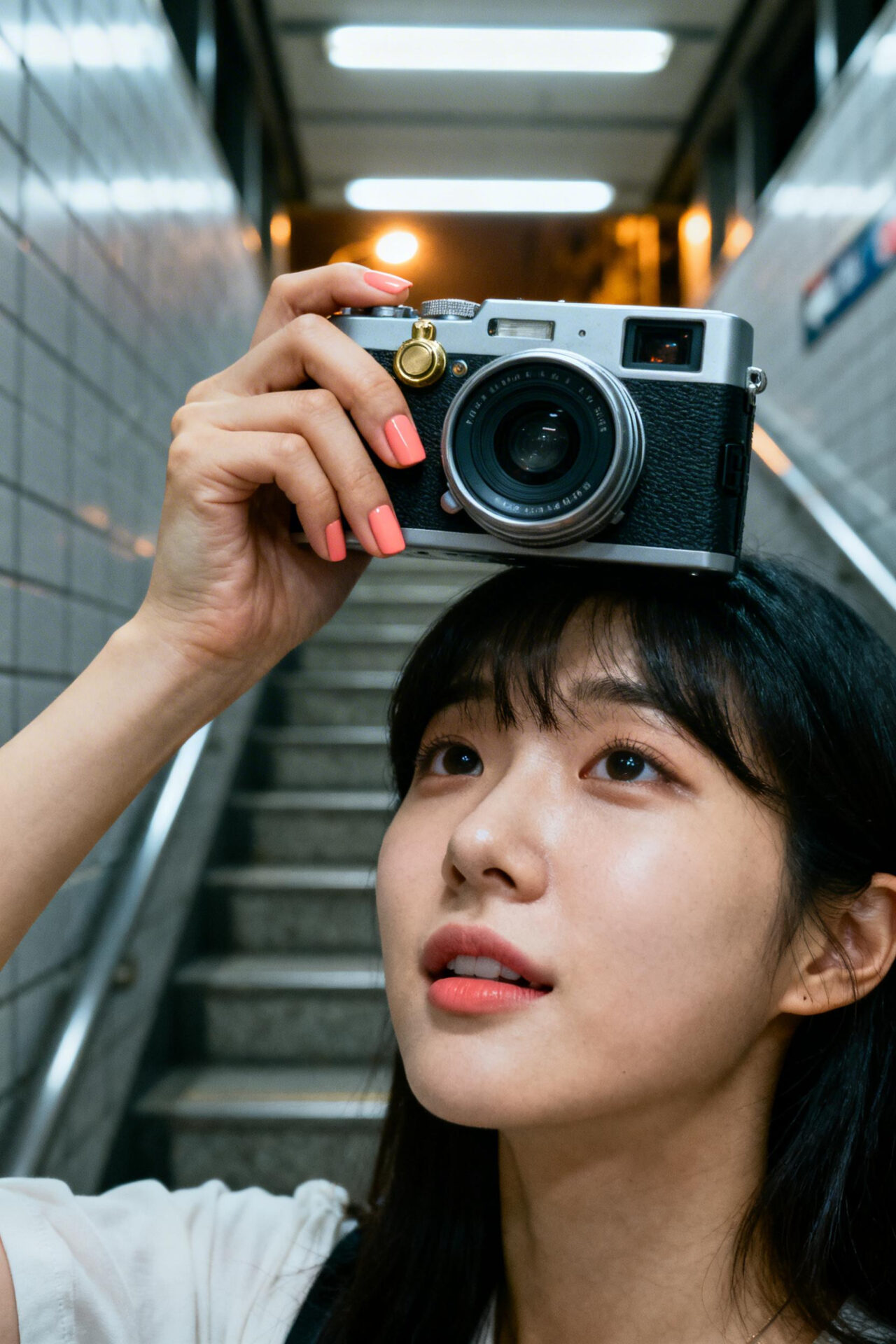 Square Summer Nails - Peachy coral short