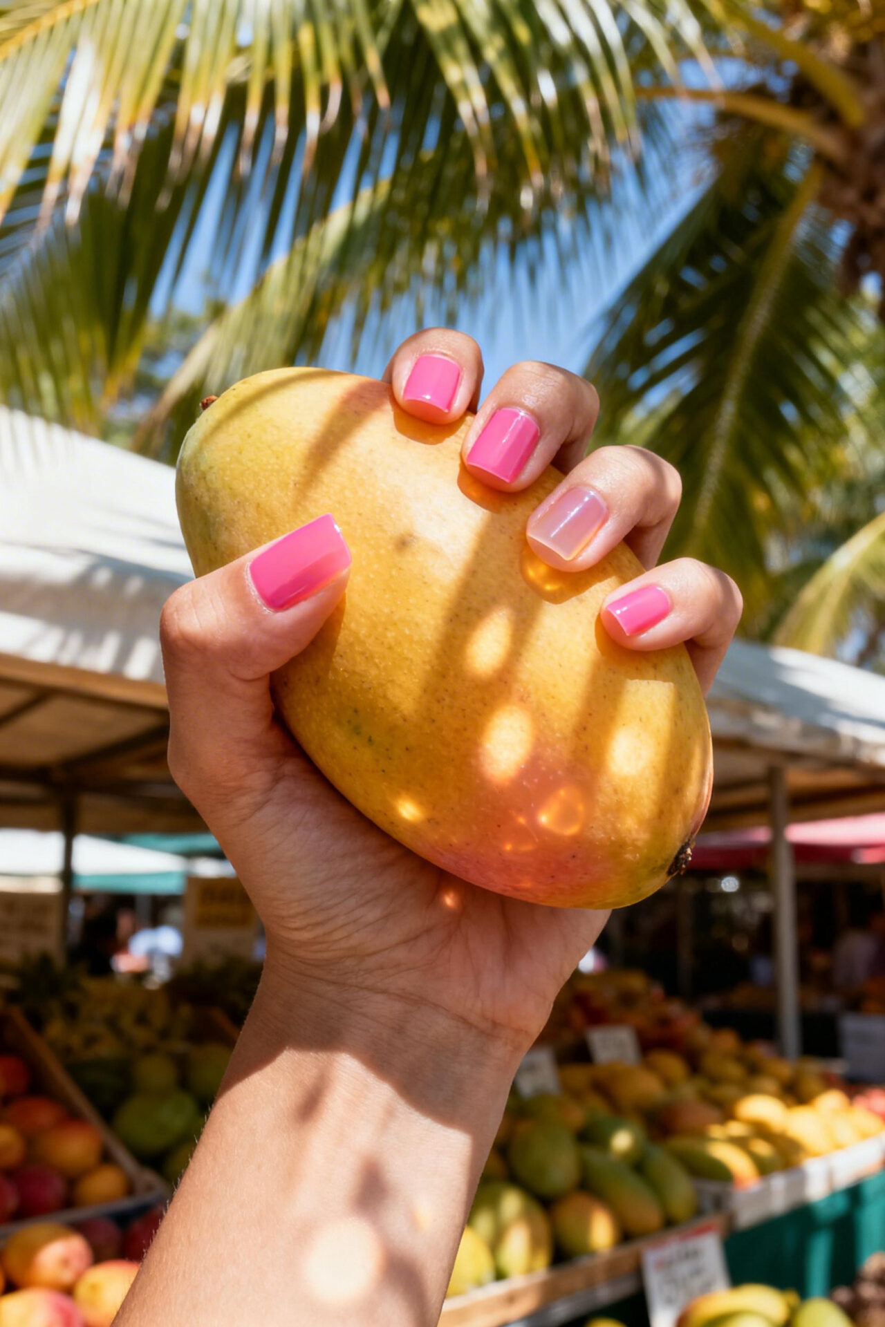 Square Summer Nails - Flamingo jelly pink