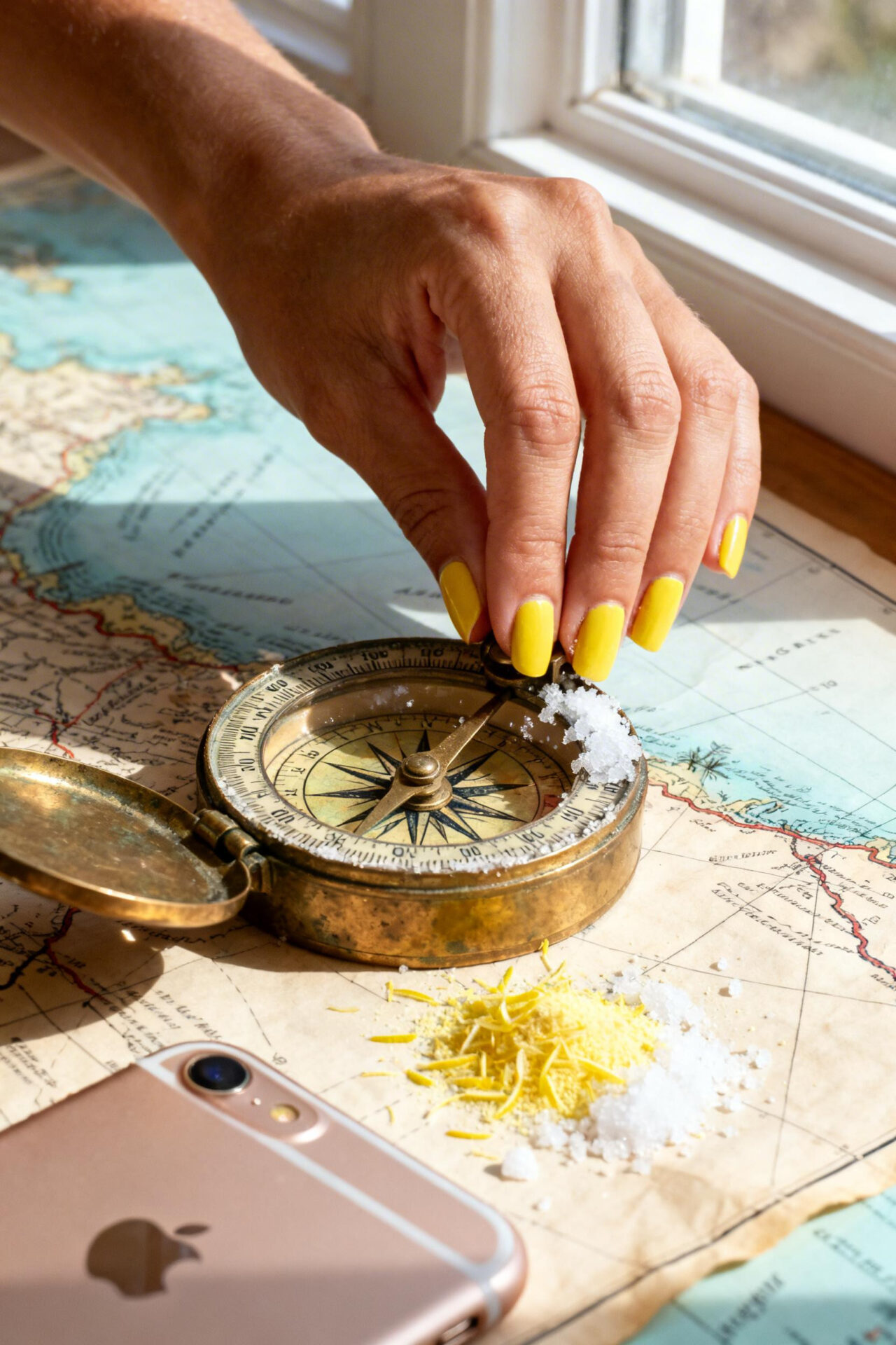Square Summer Nails - Bright yellow matte