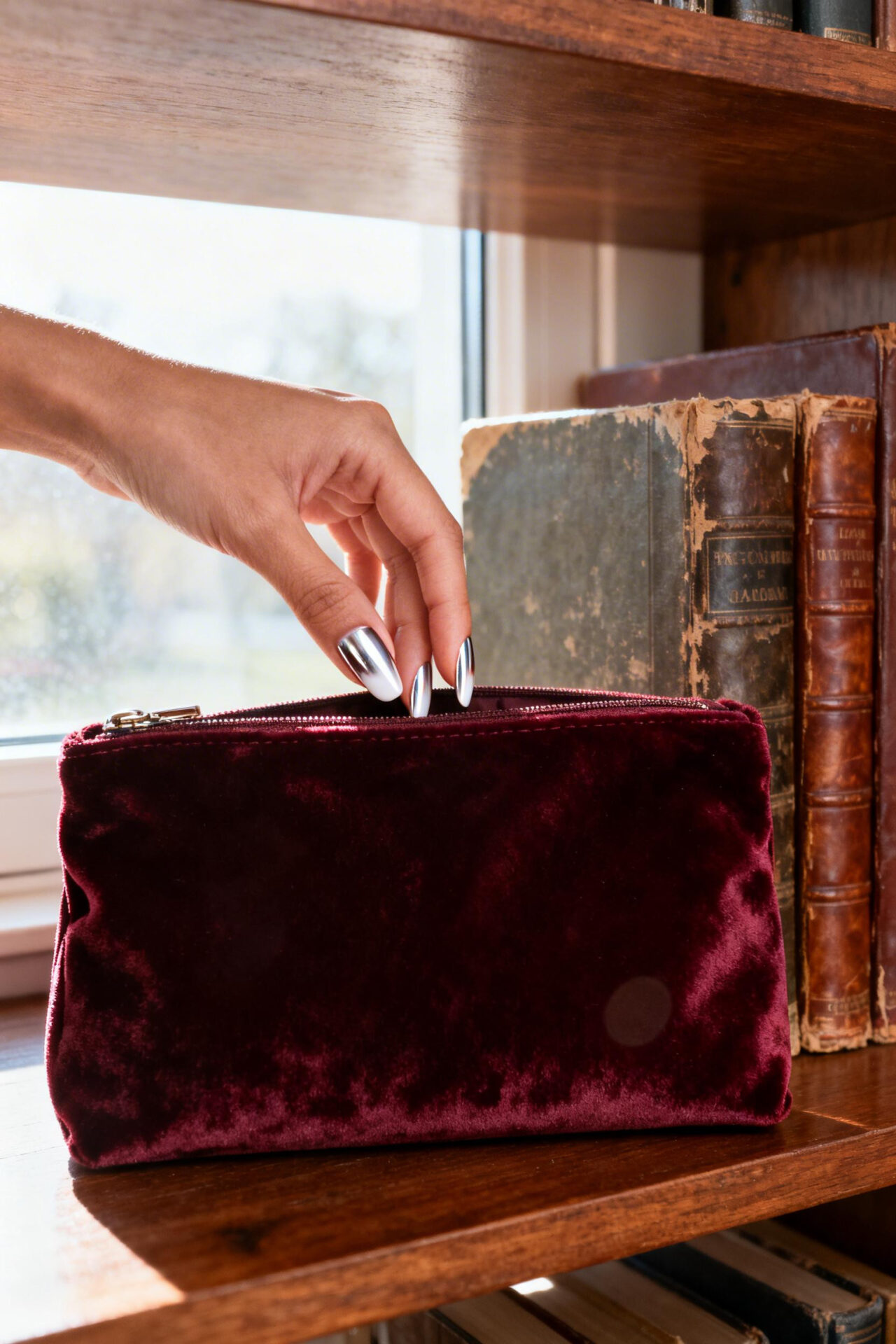 Classy Almond Nails - chrome gradient