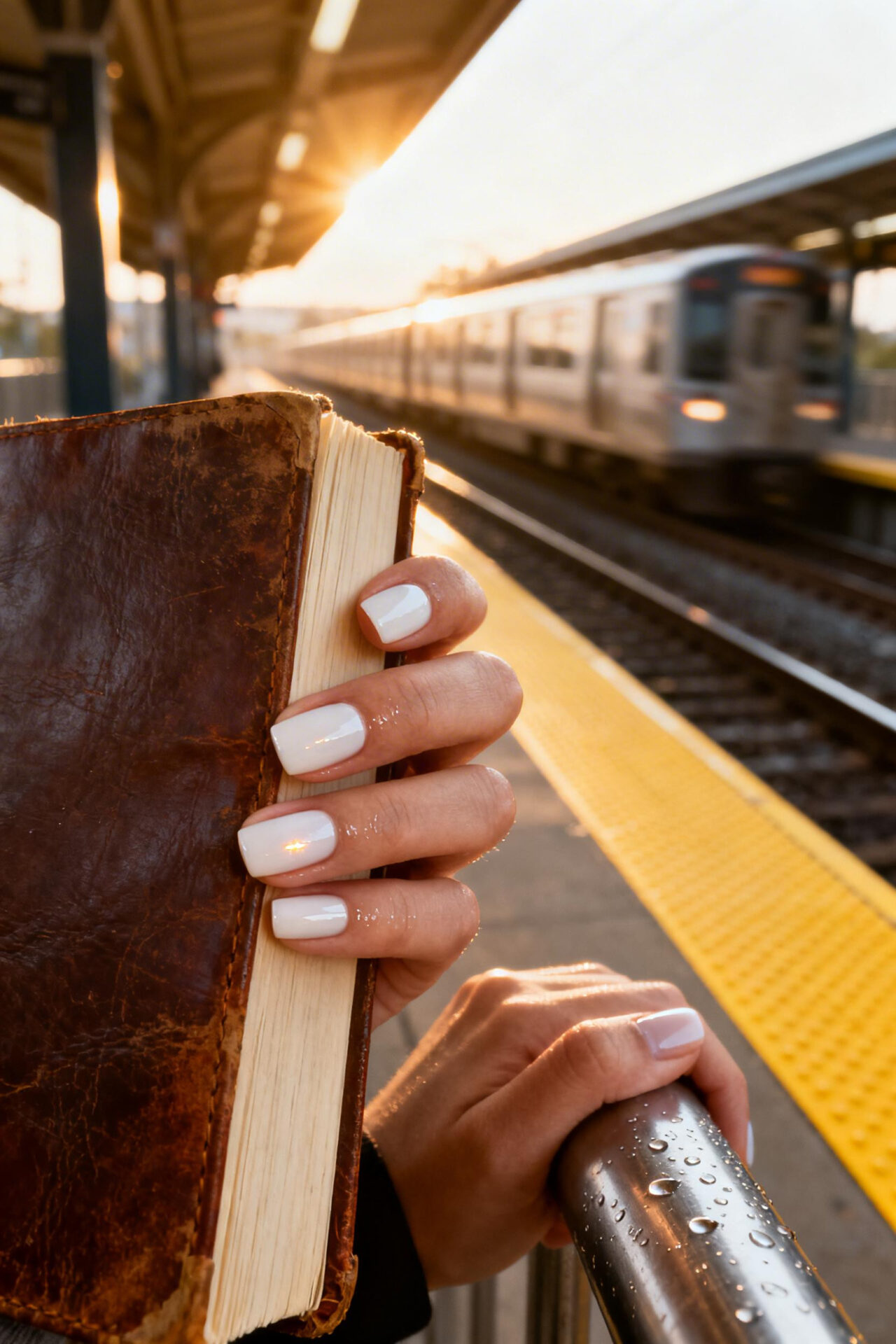 Short Square Nails - milky white gloss