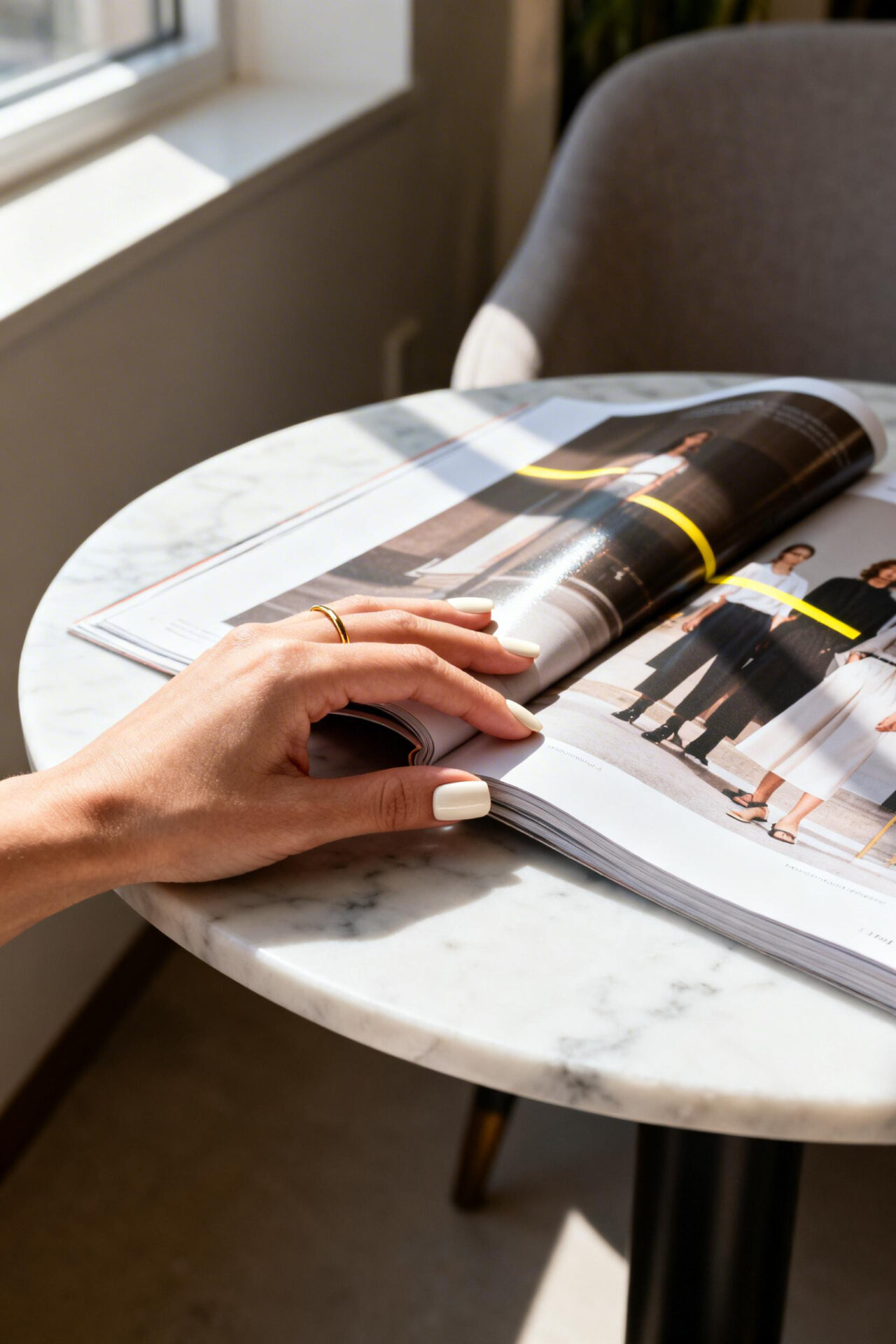 White Square Nails - creamy ivory matte