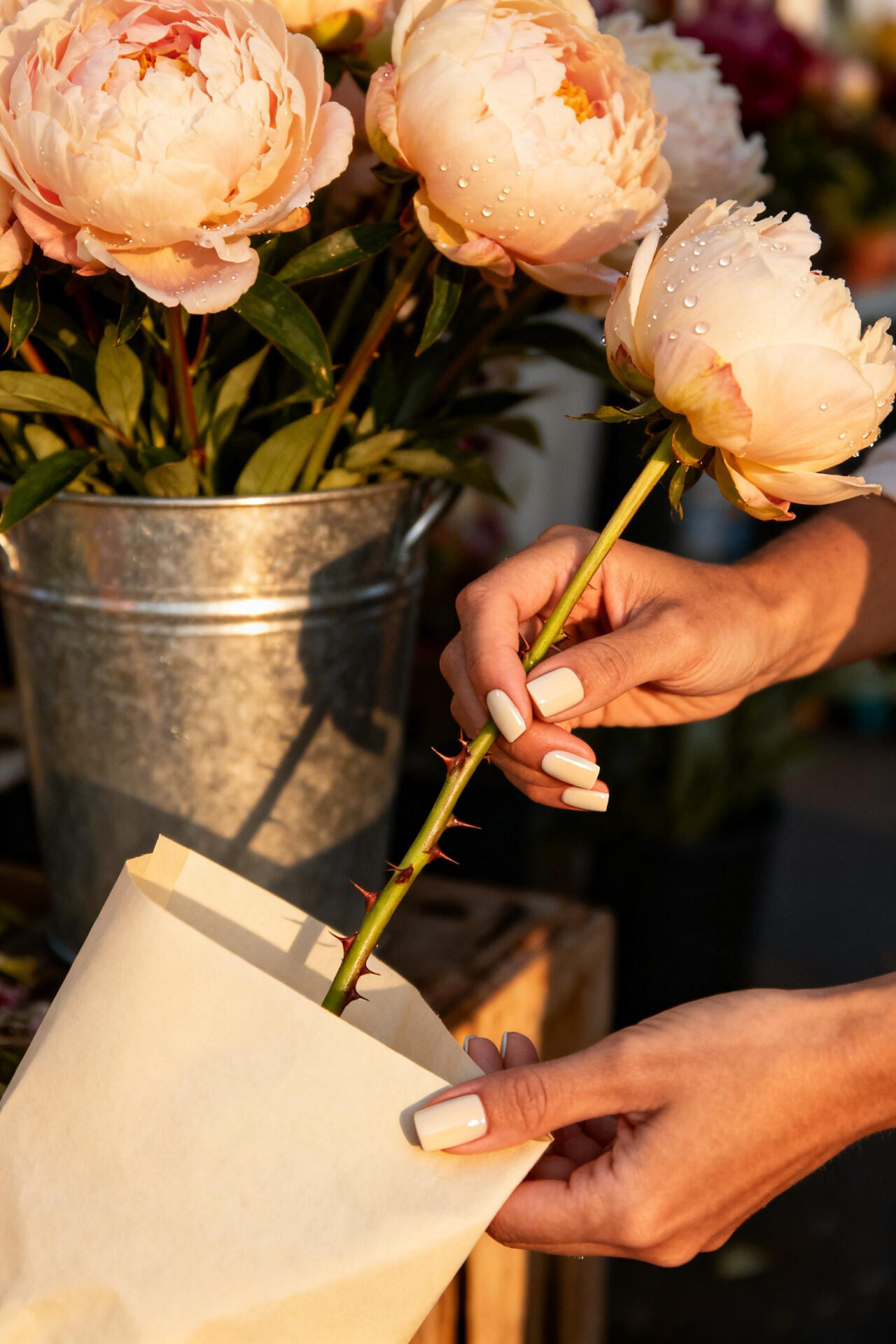 Short Square Acrylic Nails - floral aesthetic