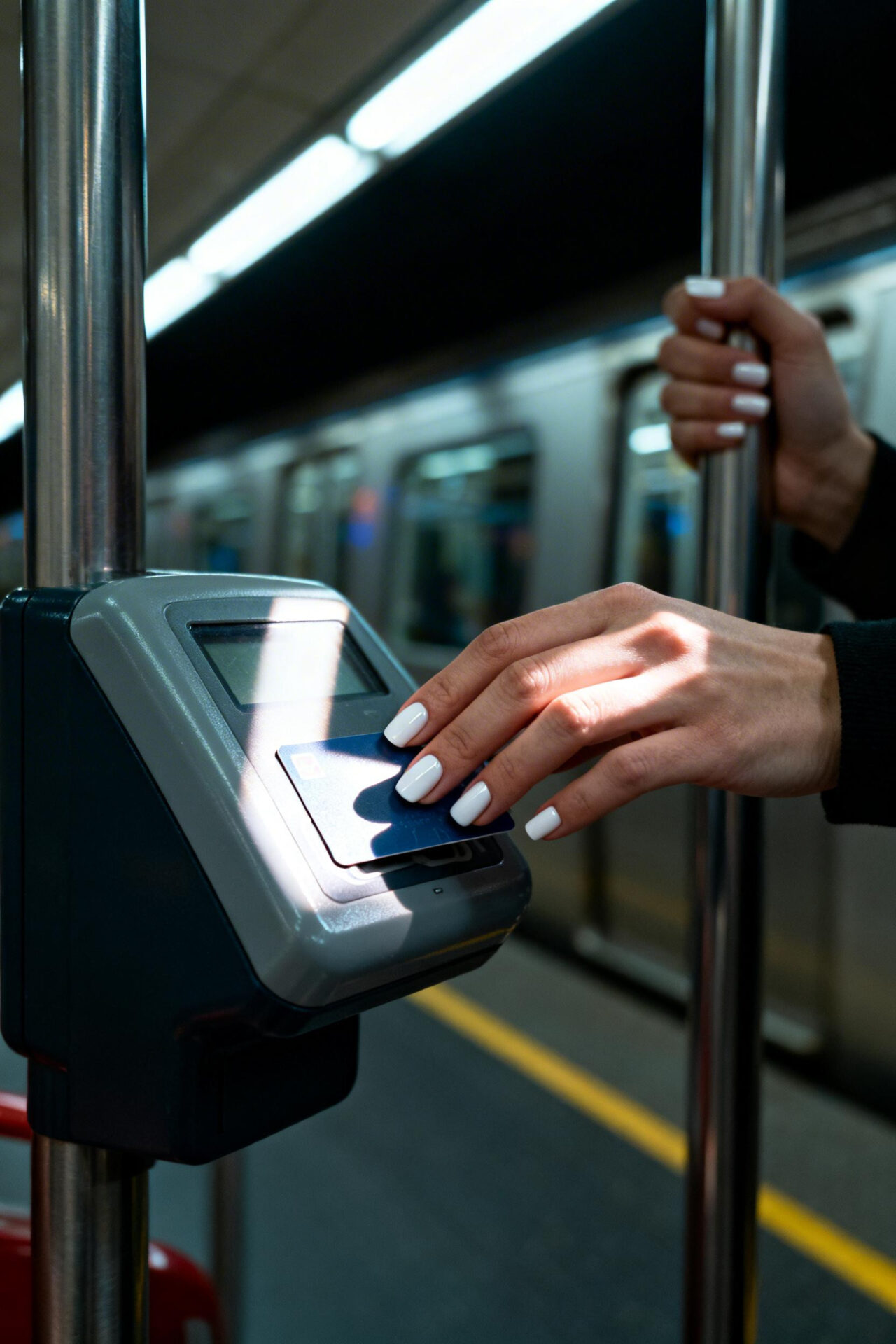 Milky White Nails Acrylic - urban commute