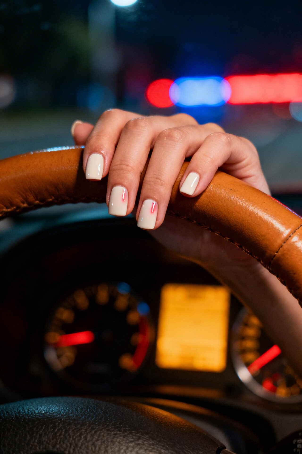 Simple White Nails - urban drive