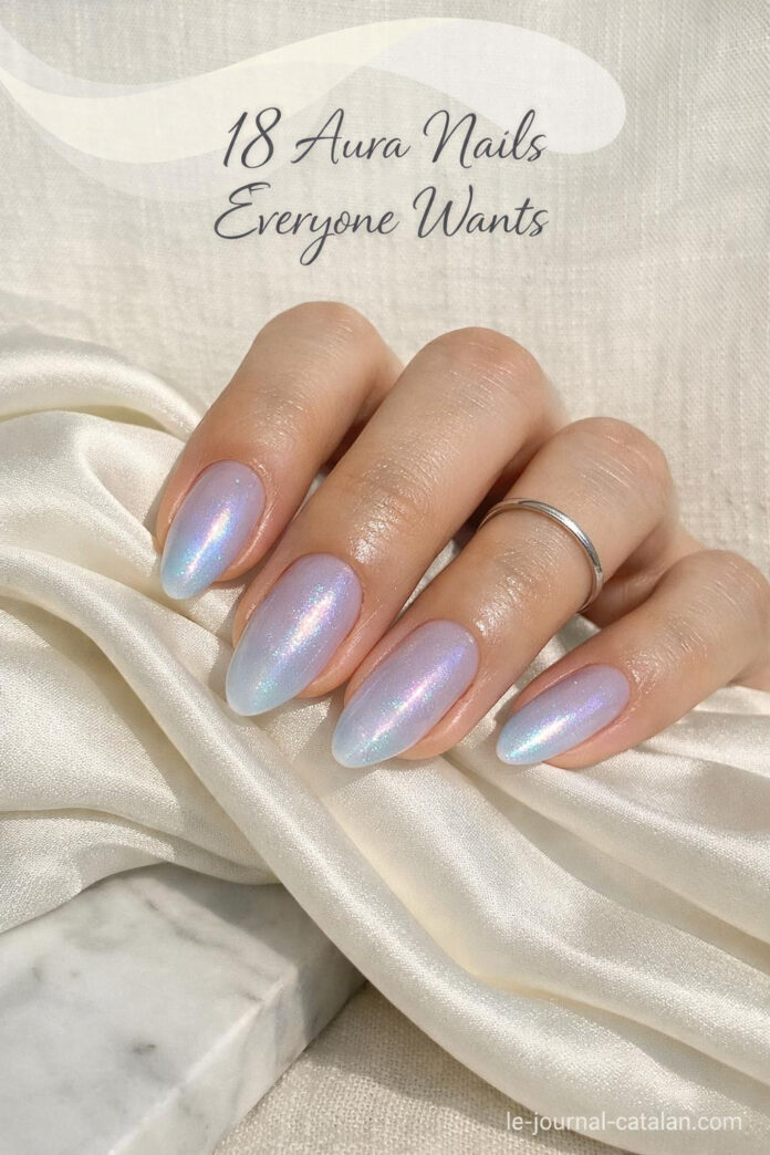 Dark blue airbrush nails with soft gradient effect, featuring minimalist aurora-inspired nail art design for trendy manicure inspiration