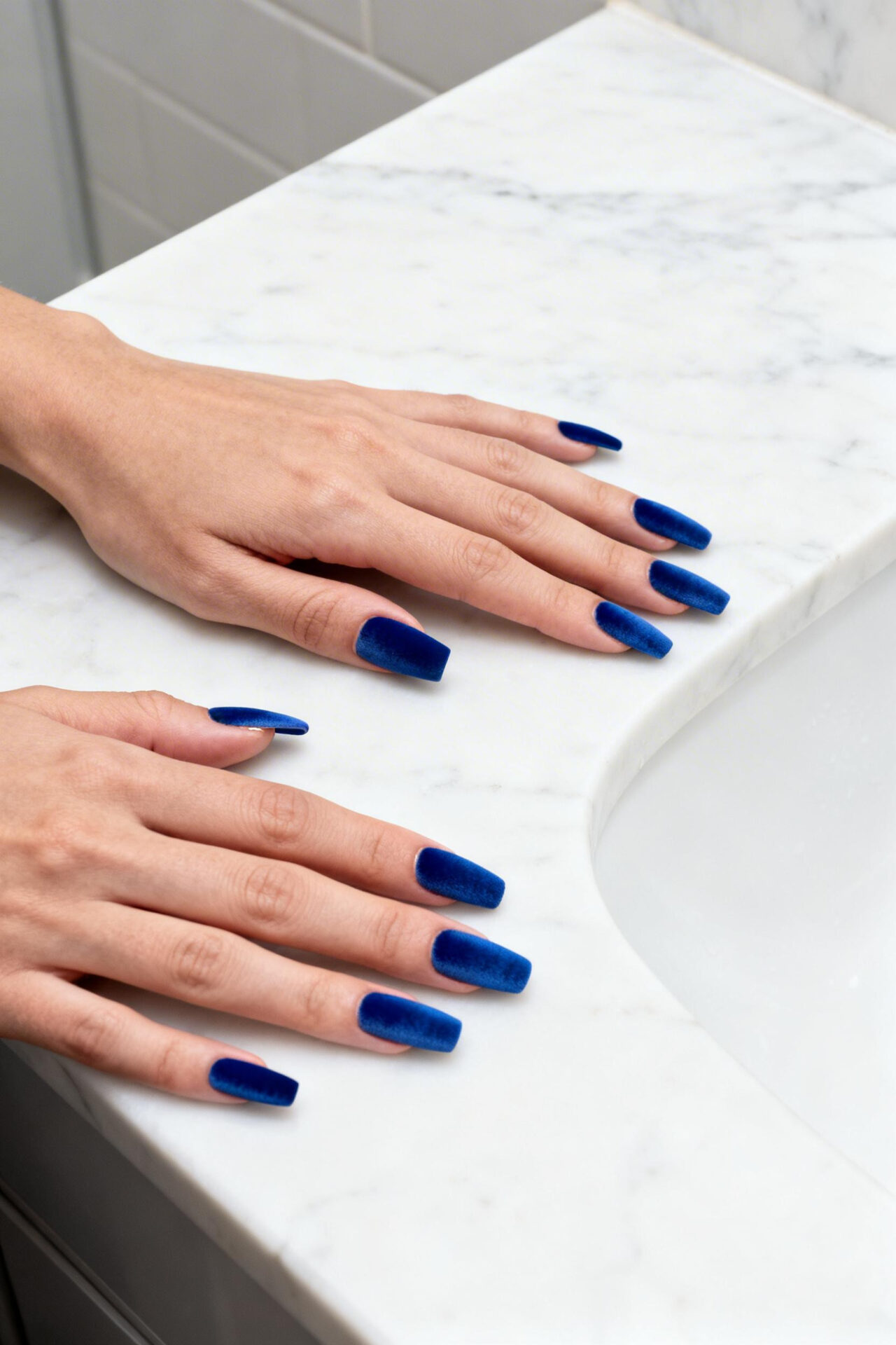 Blue Nail Designs - cobalt velvet