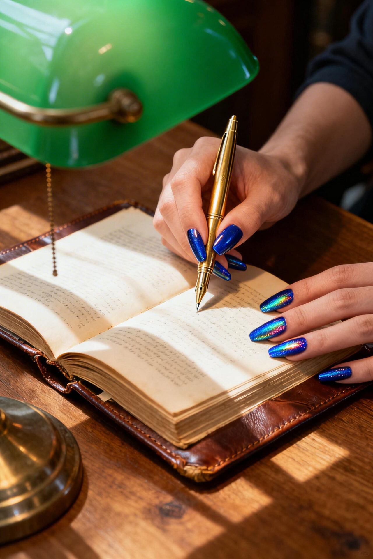 Blue Nail Designs - cobalt coffin