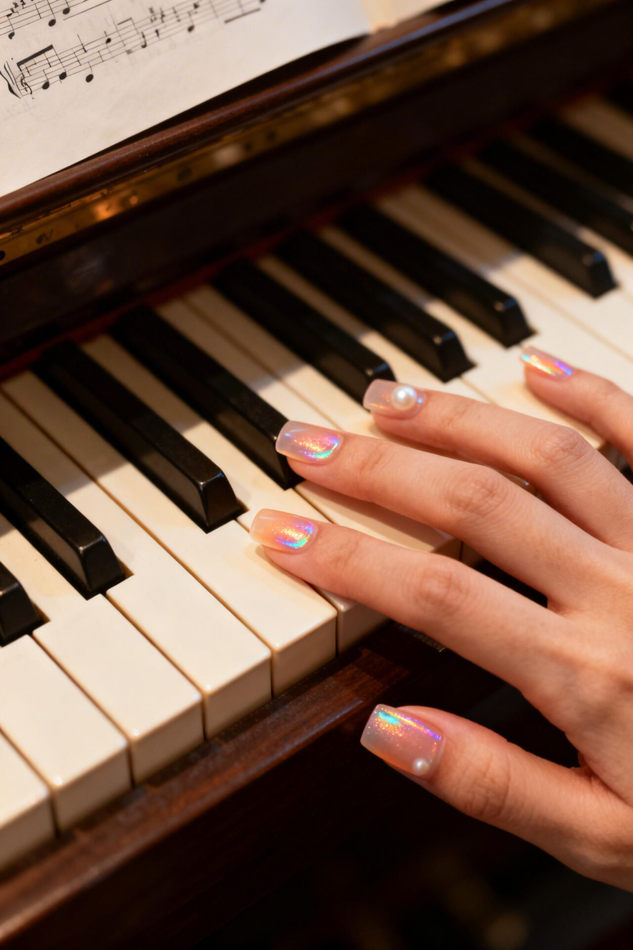Aura Nails - peach jelly square