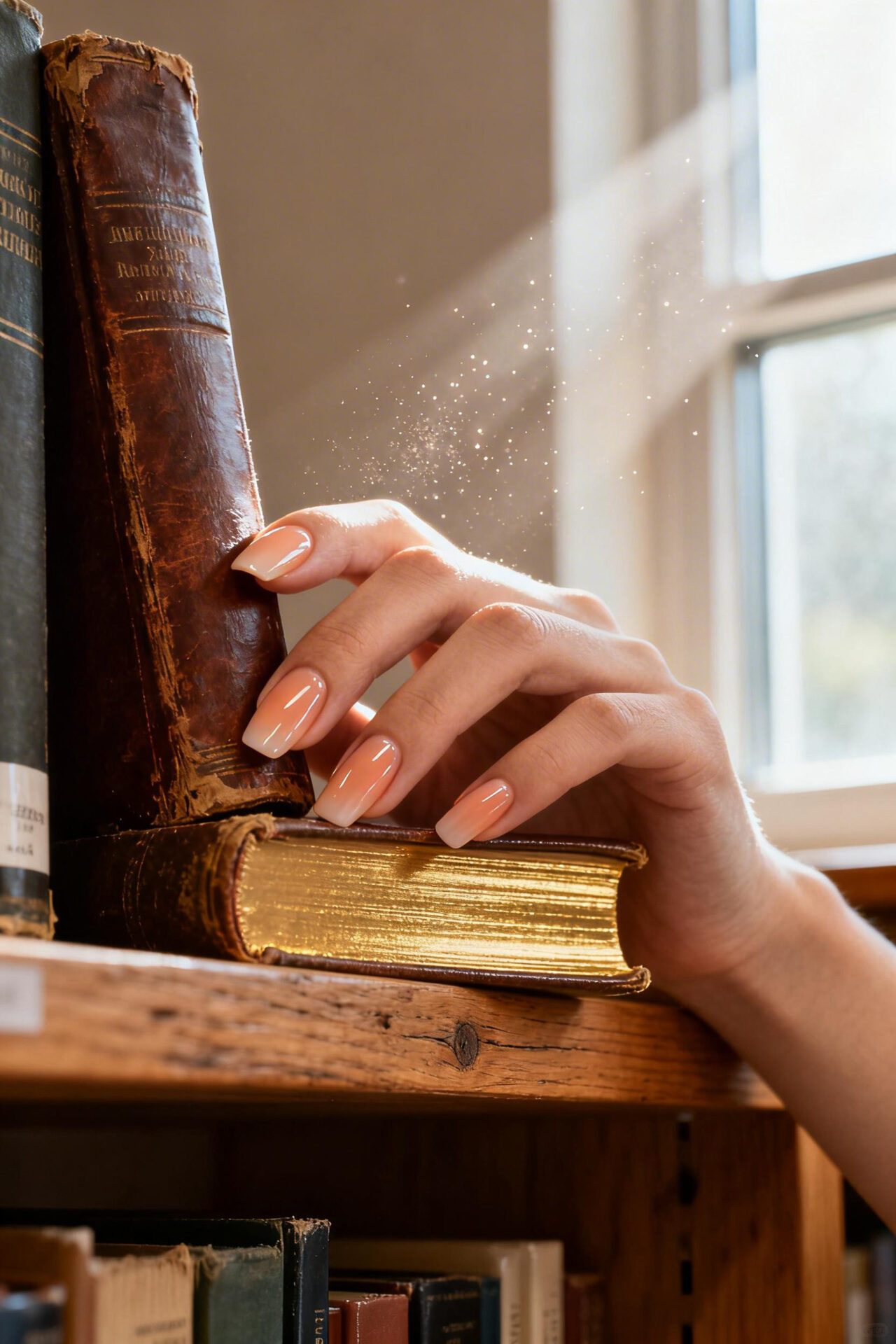 Aura Nails - peachy glazed coffin