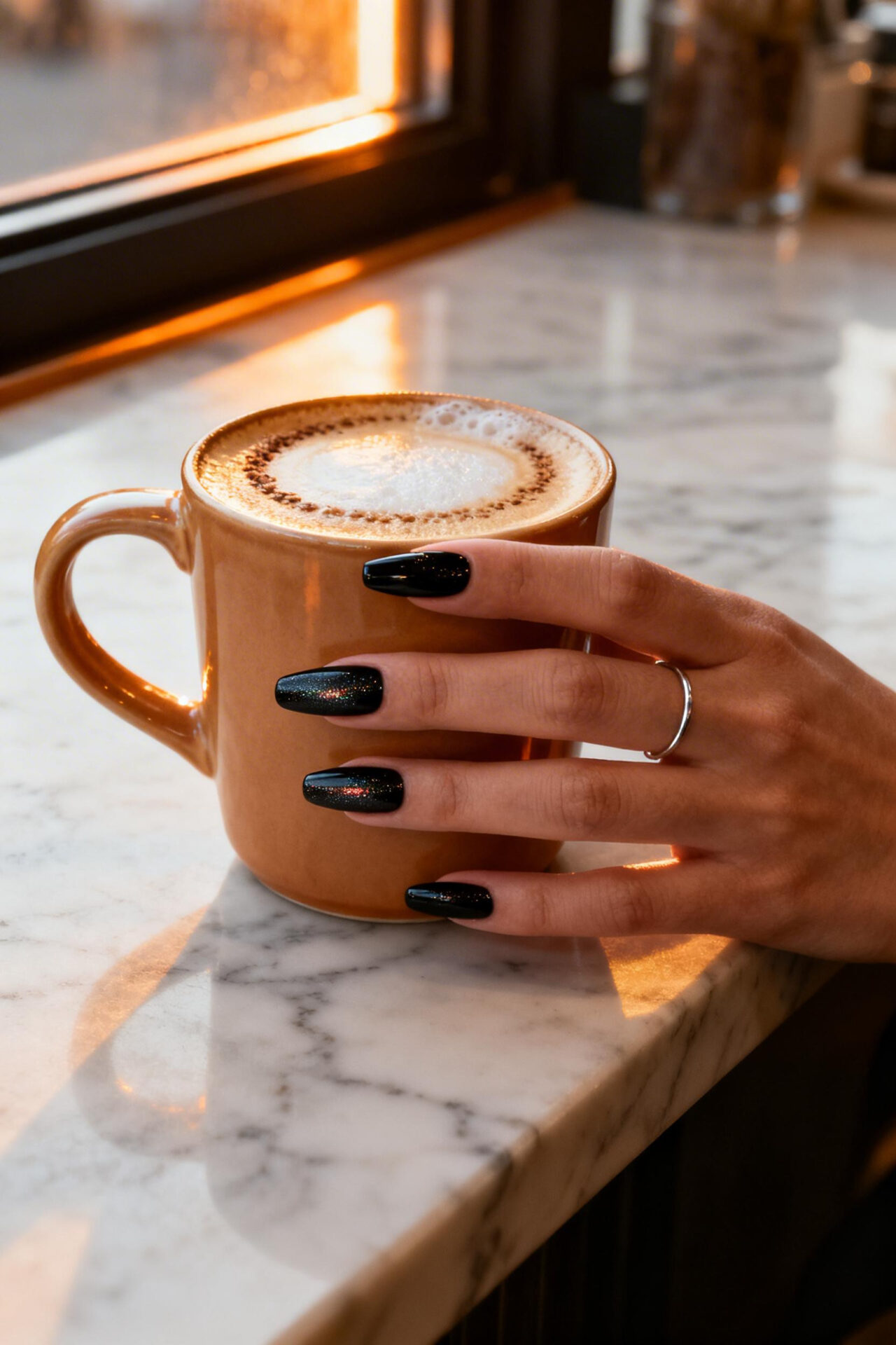 Goth Nails - satin coffin