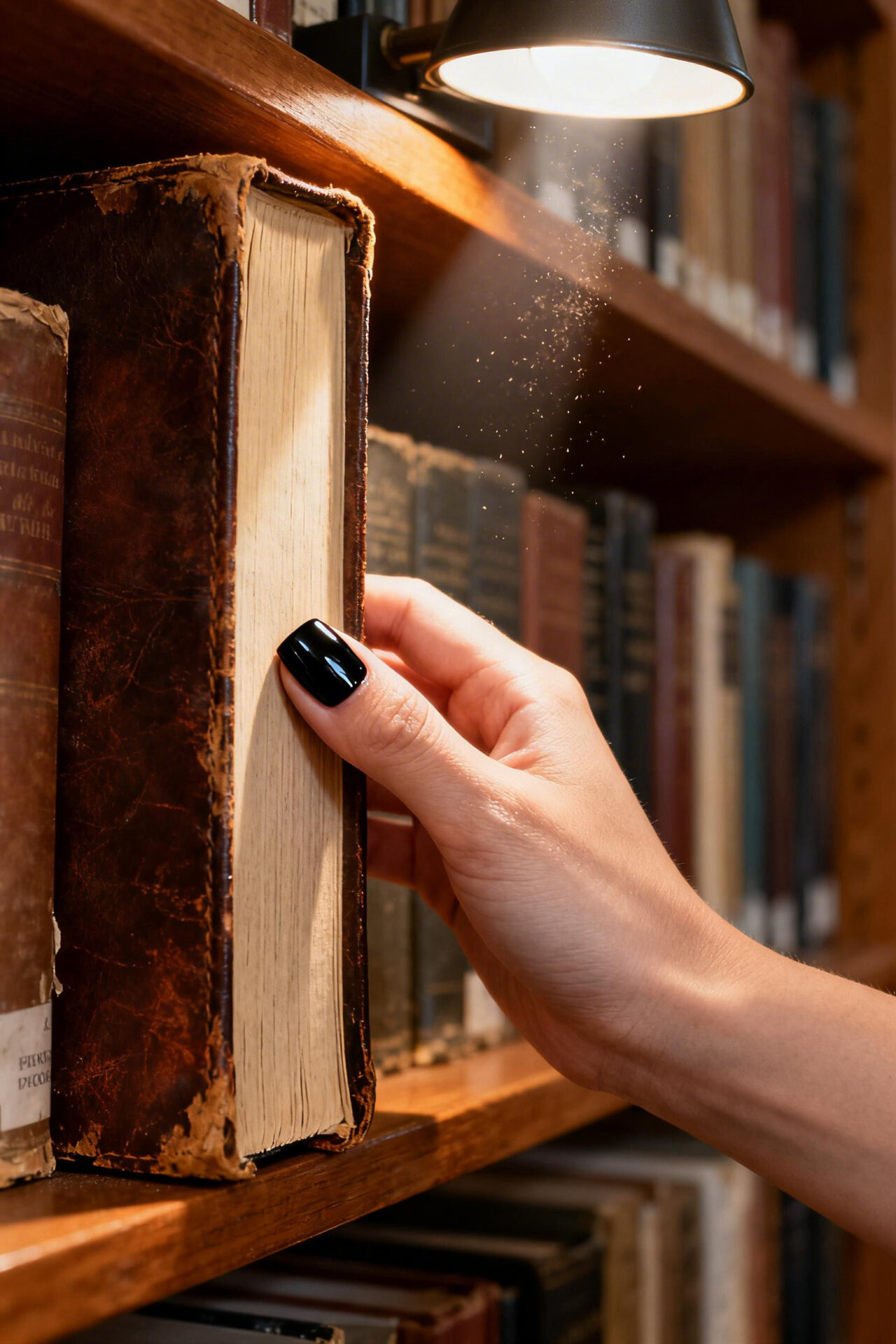 Black elegant nails glossy square design