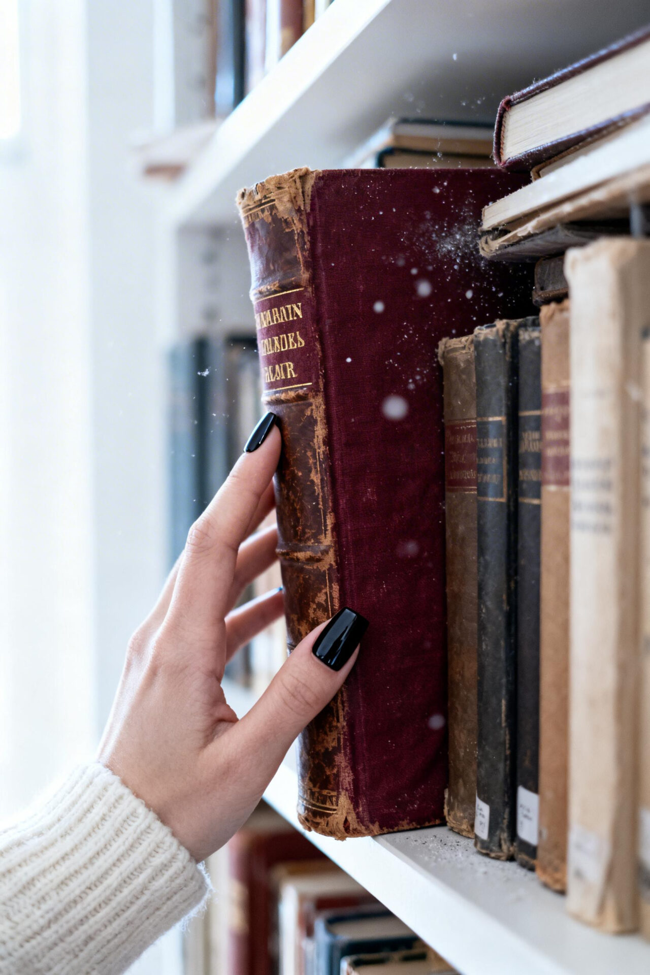 Black square nails glossy finish