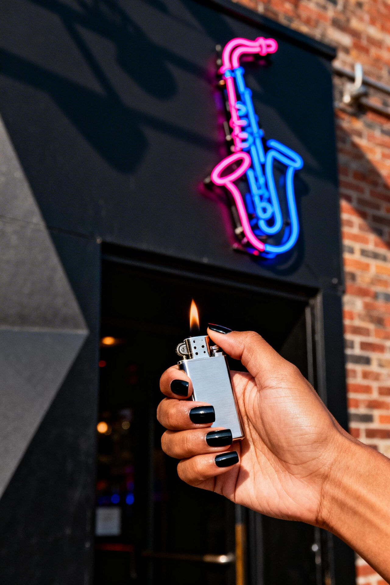 Black square nails matte finish