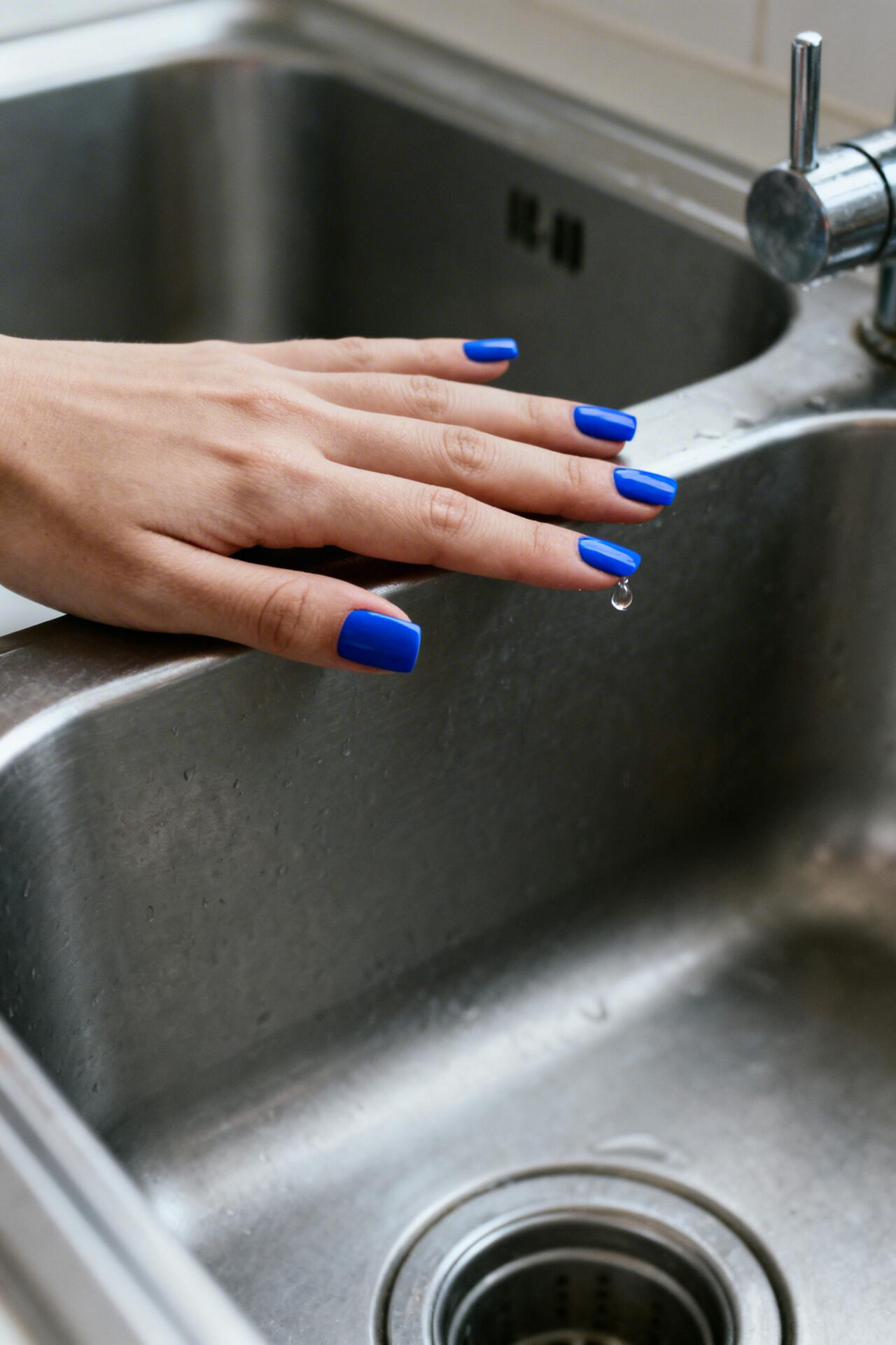 Dark Blue Nails - cobalt matte square