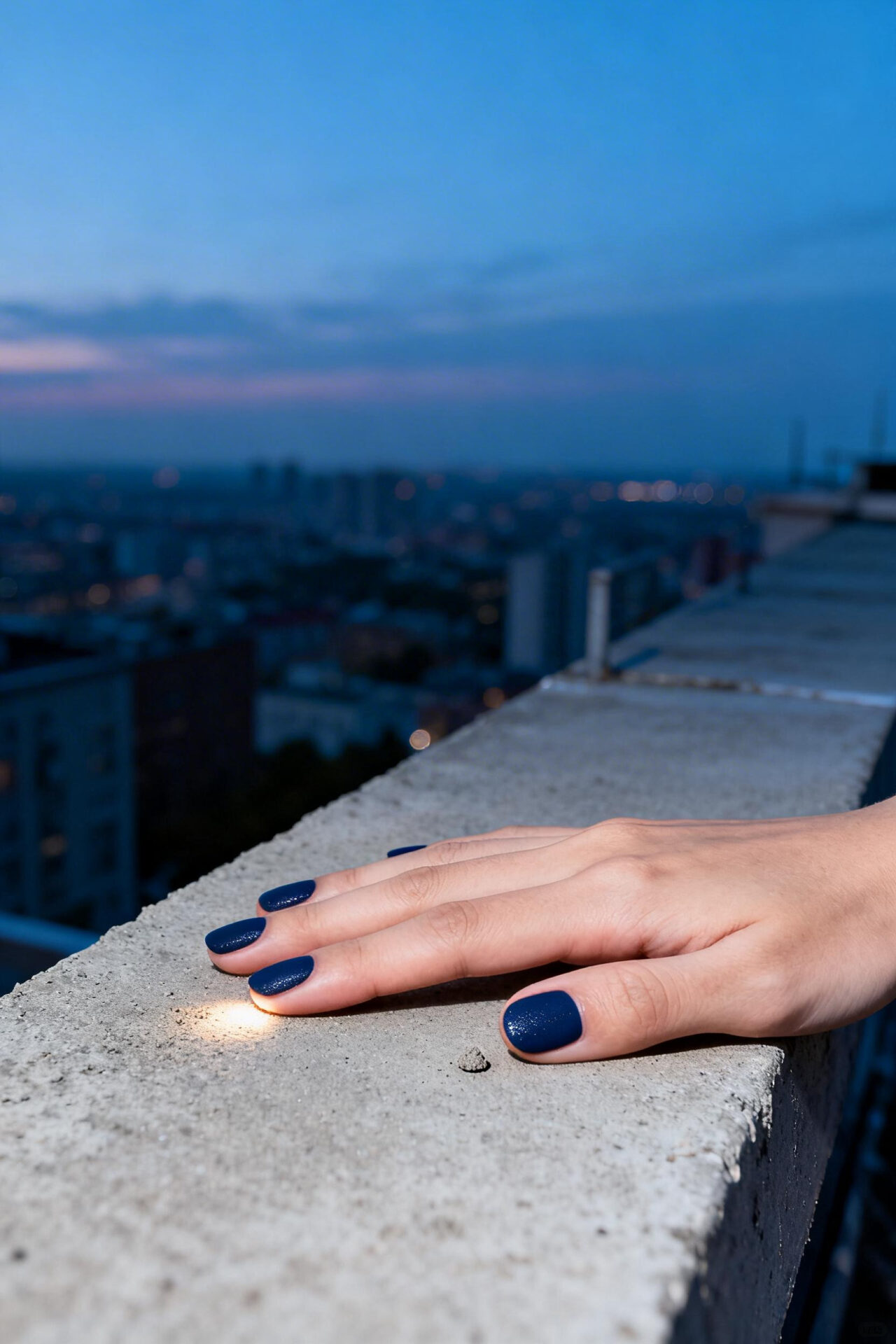 Blue Nail Designs - navy matte powder