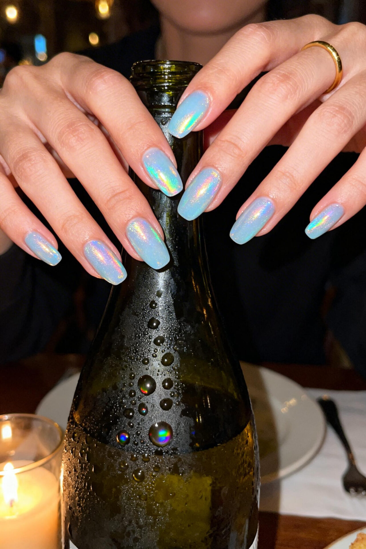 Blue Nail Inspo - glacier frost squoval