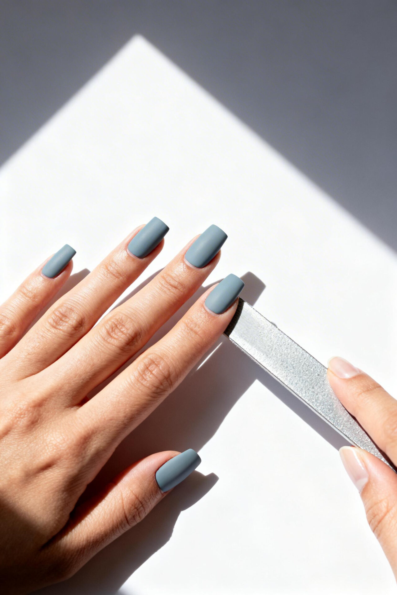 Minimalist Nails - cement grey