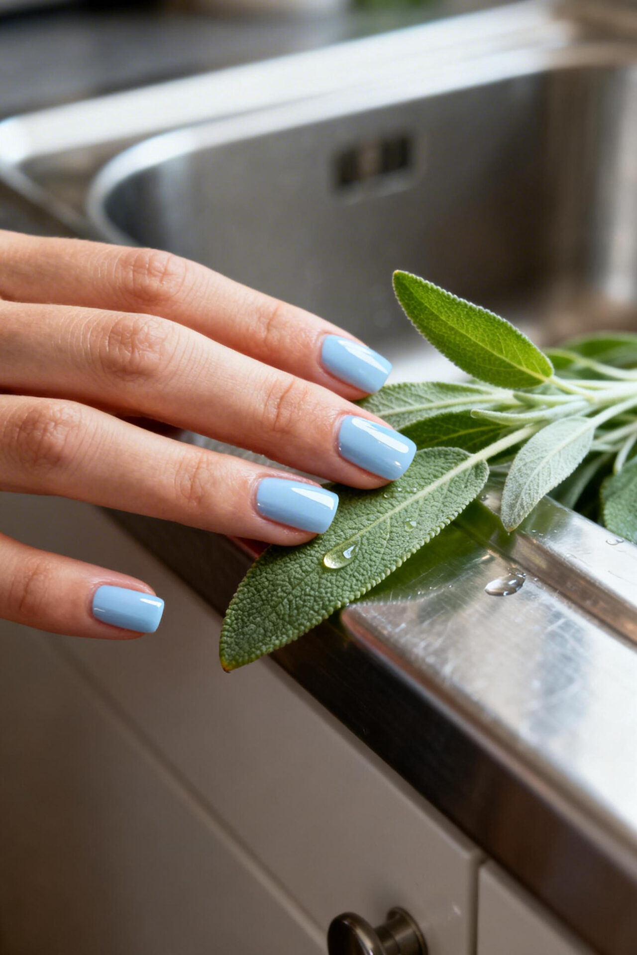 Blue Square Nails - ice gloss