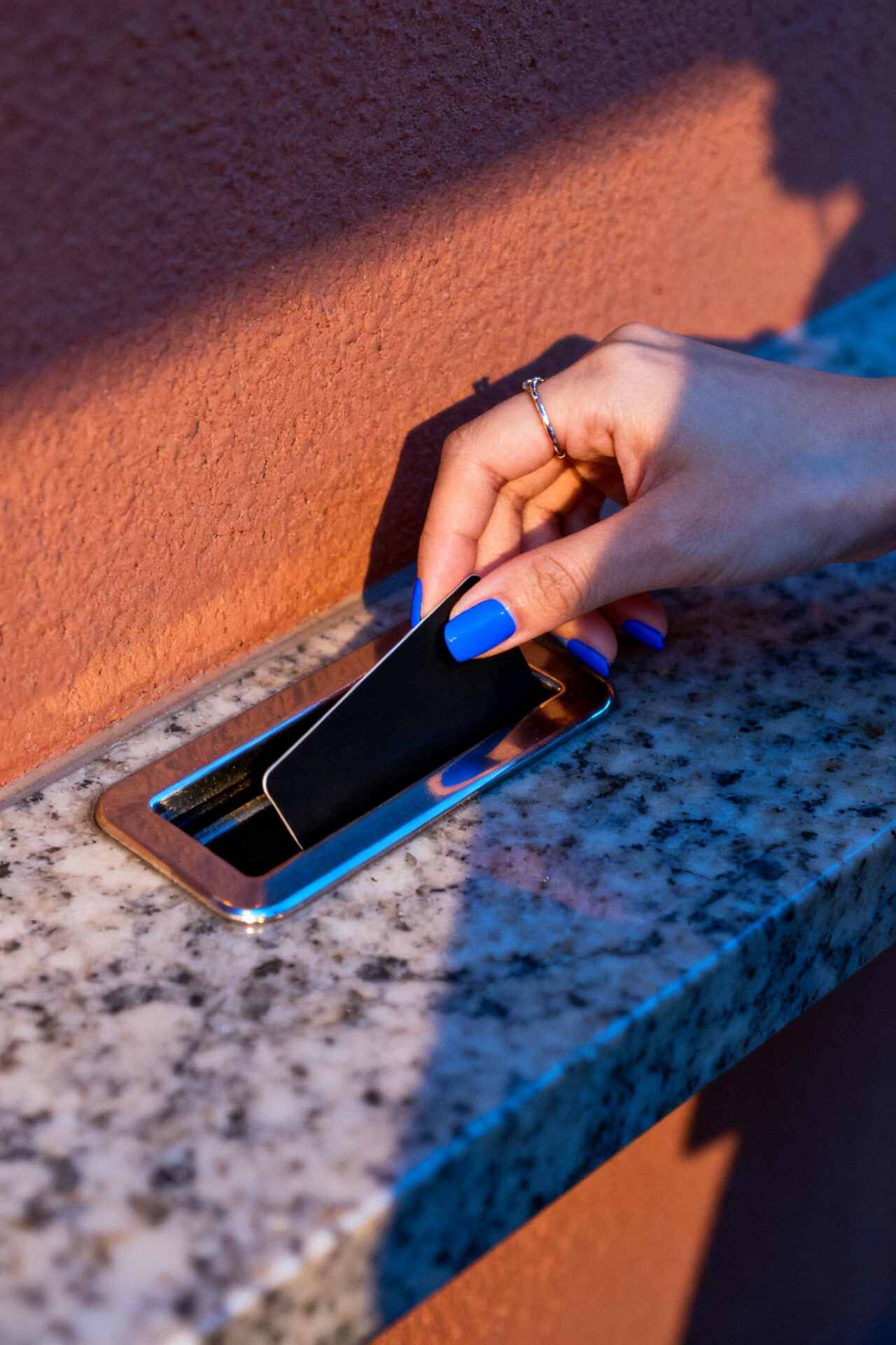 Blue Square Nails - cerulean matte