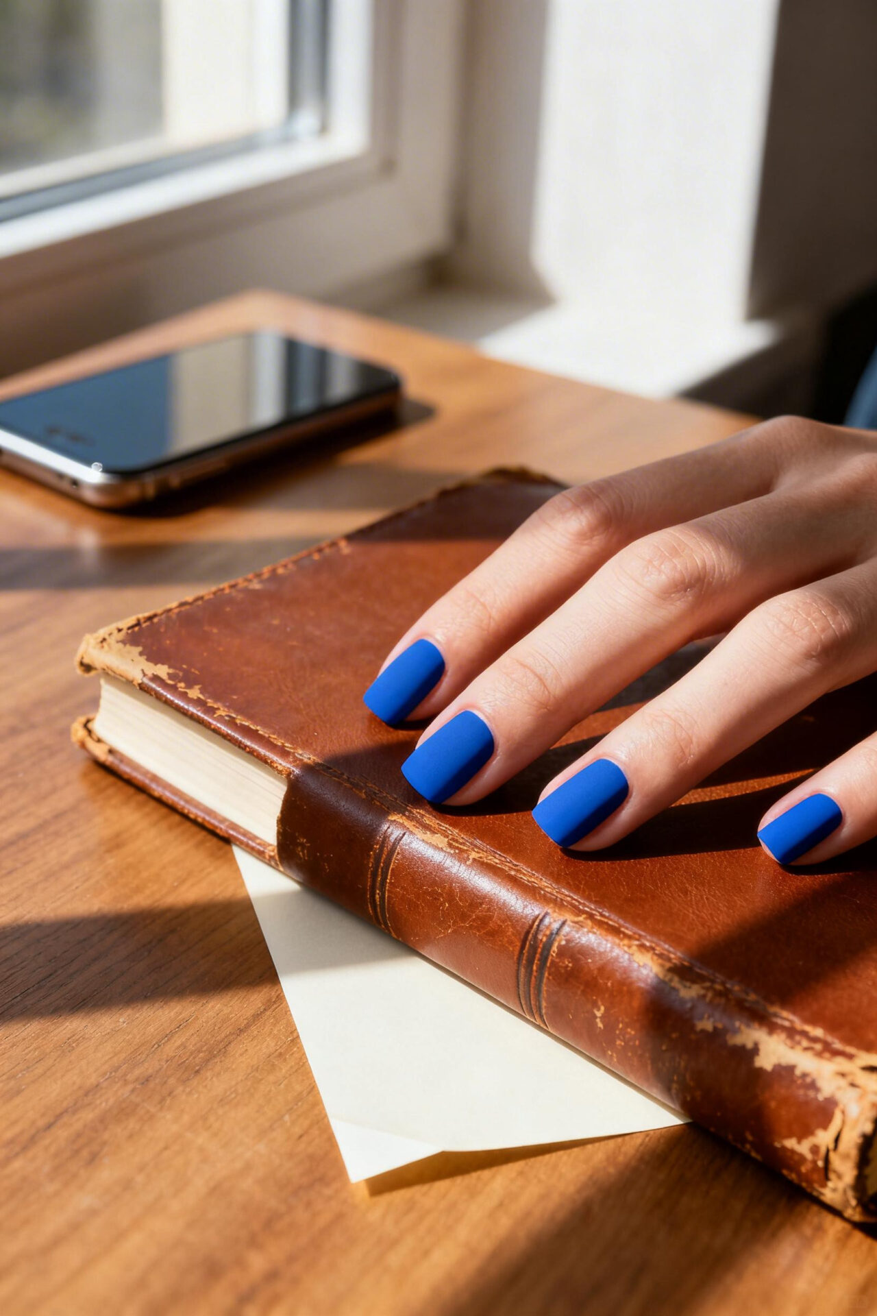 Blue Square Nails - cobalt impact