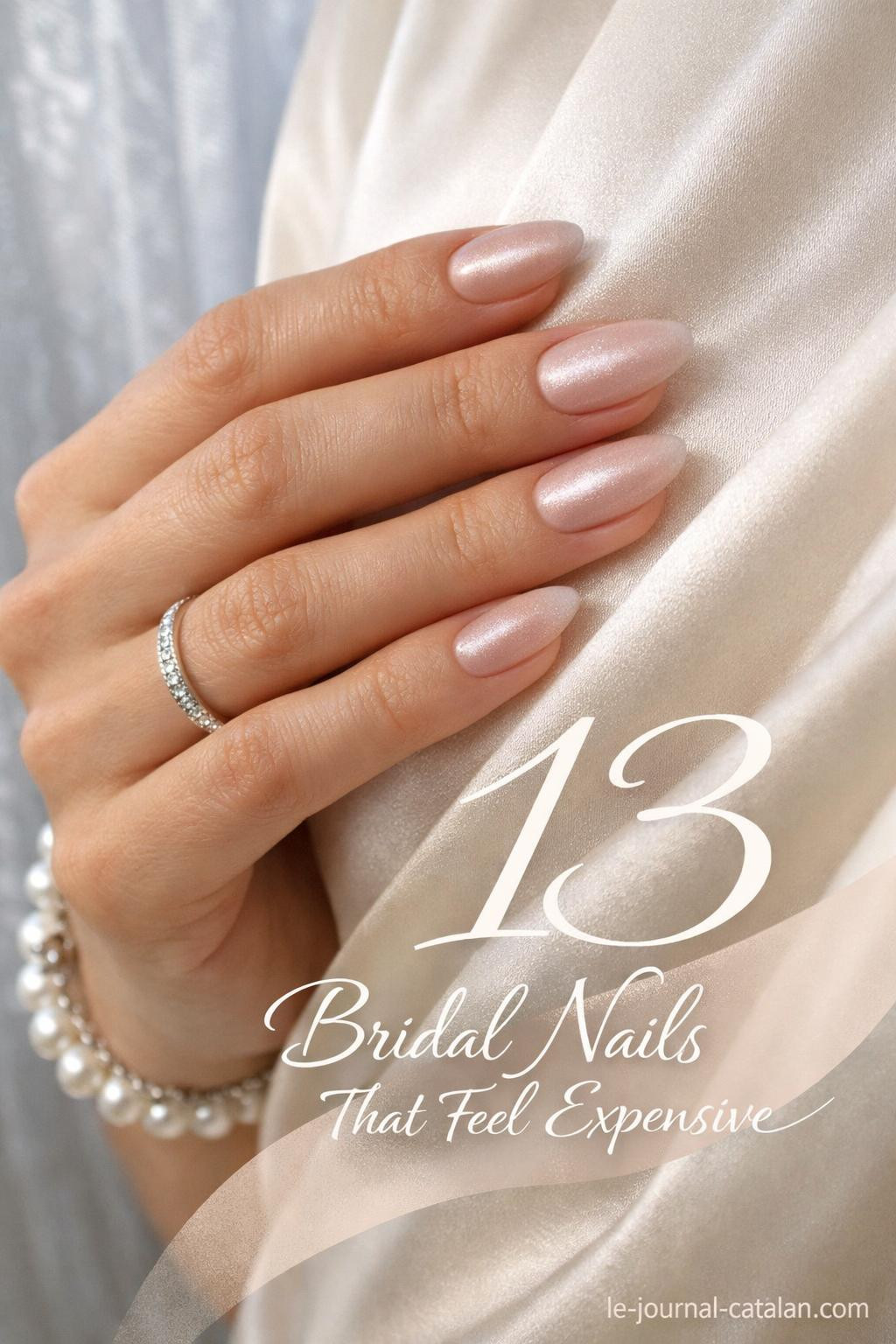 Wedding nails for bride featuring elegant nail design with refined details and sophisticated styling for the big day