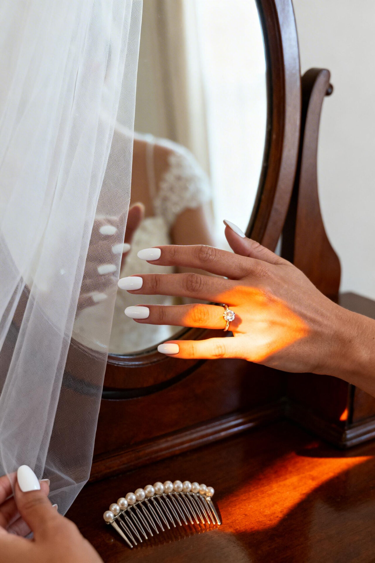 Uñas Para Boda Novia - pure white matte almond